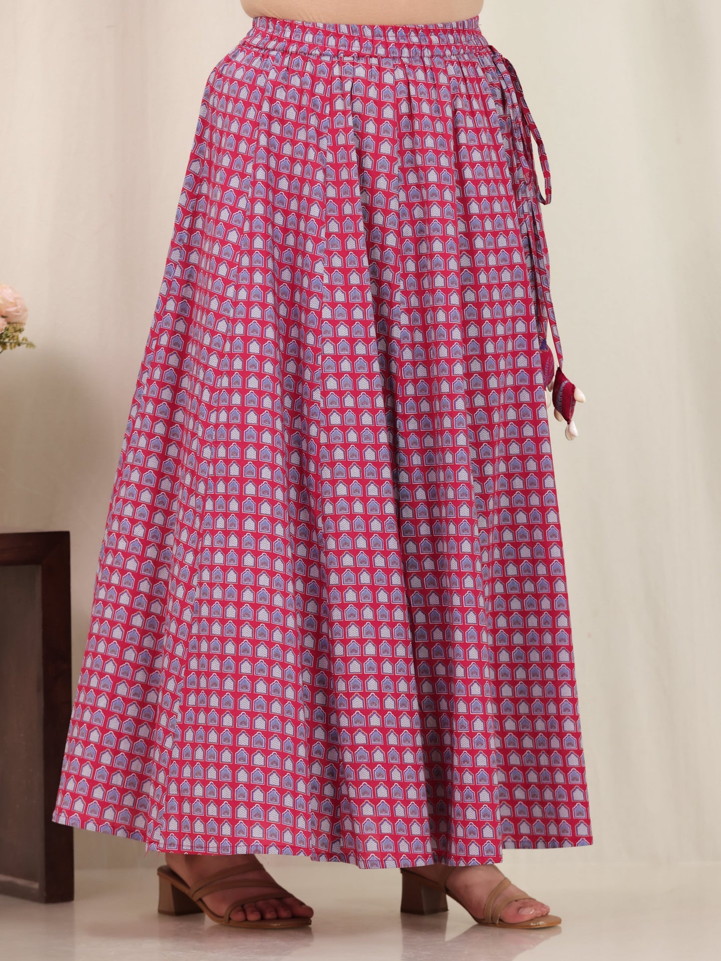 Soft Cotton Floral Straight Pink Kurta