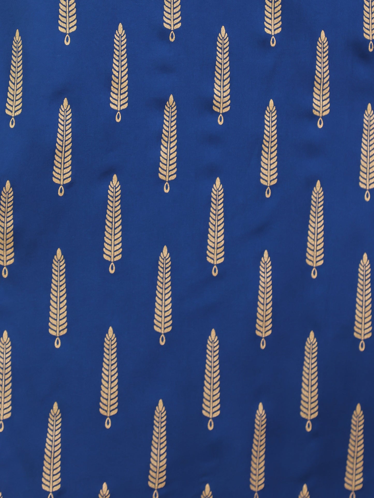 Viscose Gold foil Straight Blue Kurta