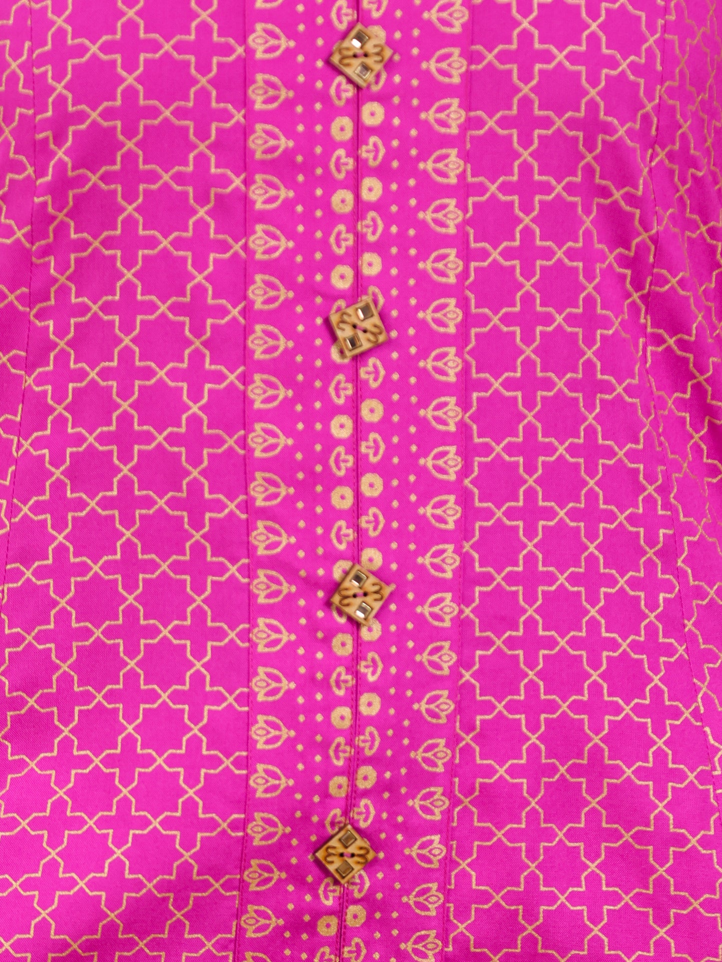 Viscose Gold foil High Low Pink Kurta