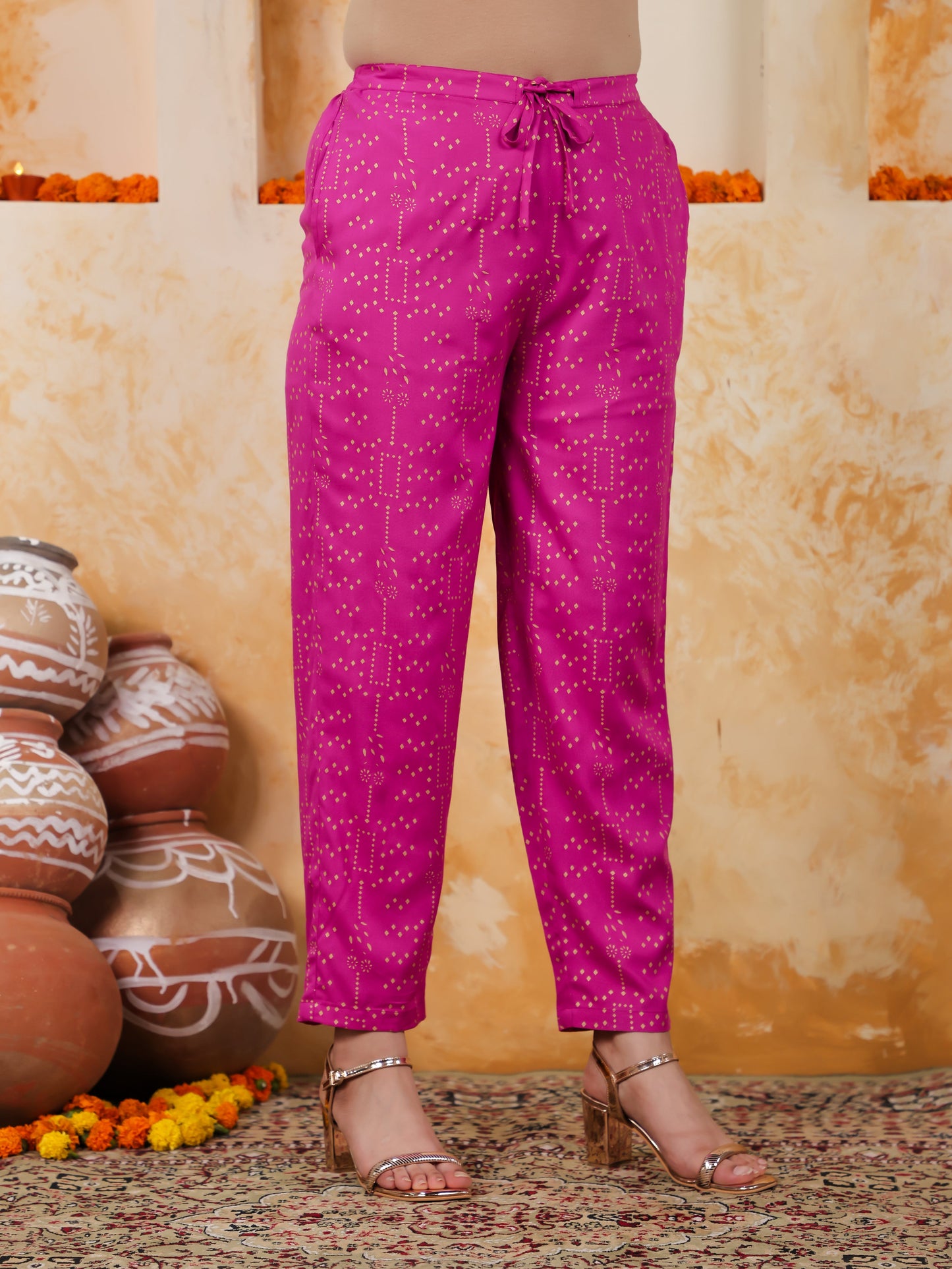 Viscose Solid Anarkali Pink Kurta