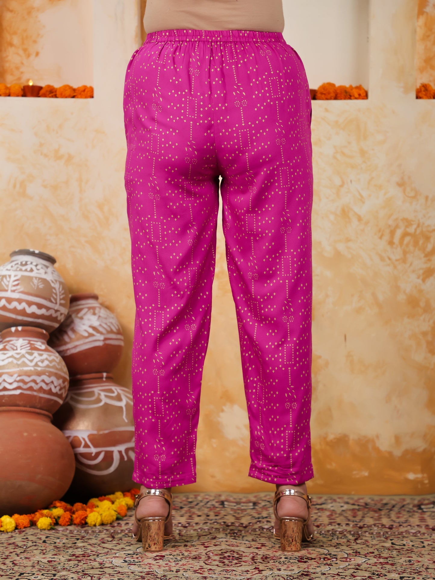Viscose Solid Anarkali Pink Kurta