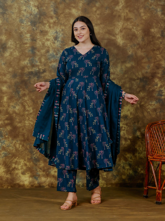 Cotton Voile Solid Blue Dupatta