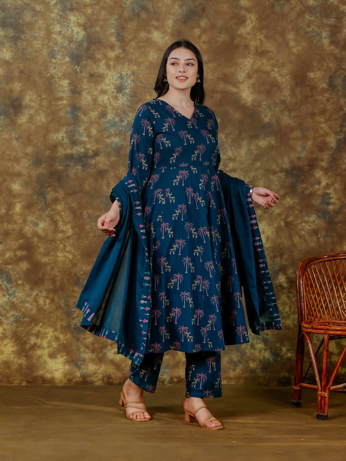 Cotton Voile Solid Blue Dupatta