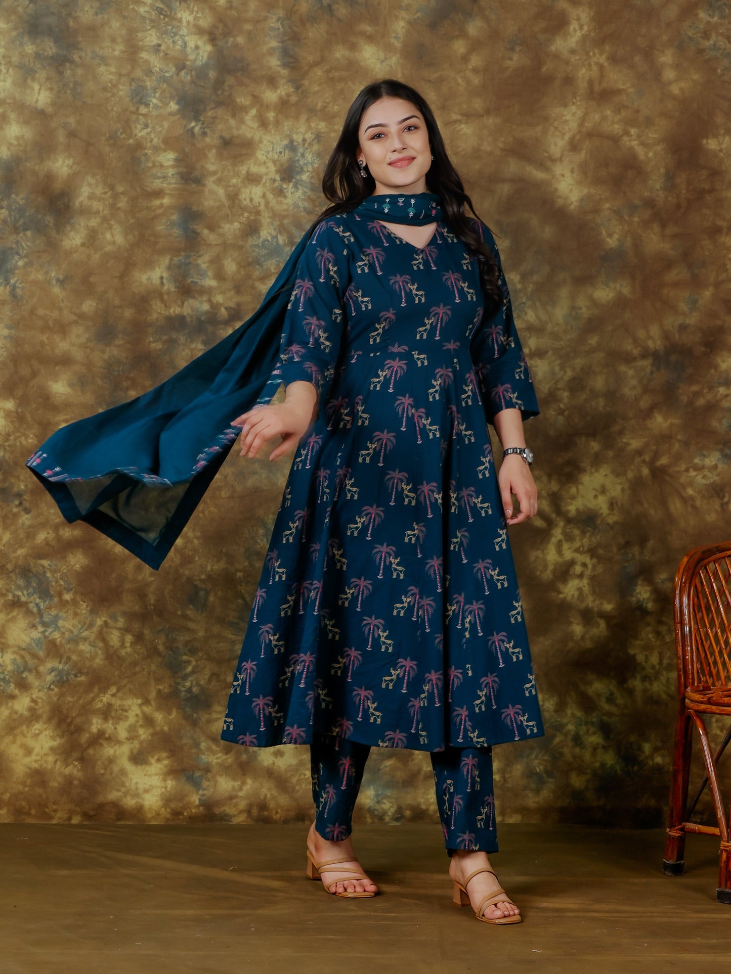 Cotton Voile Solid Blue Dupatta