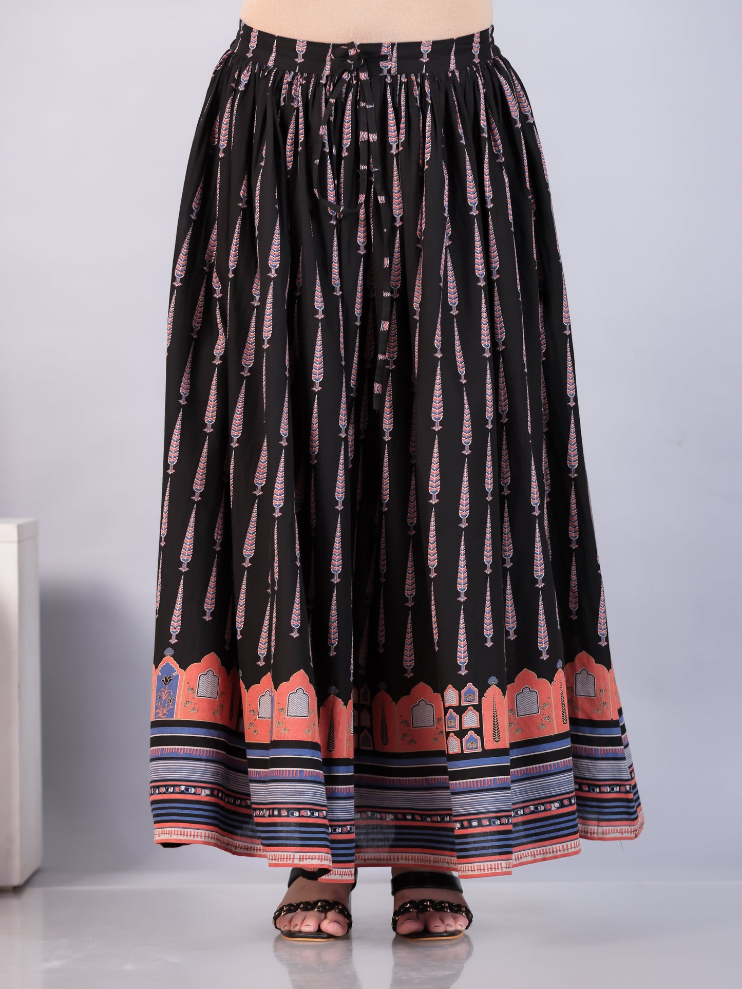 Embroidered Soft Cotton Solid Straight Black Kurta