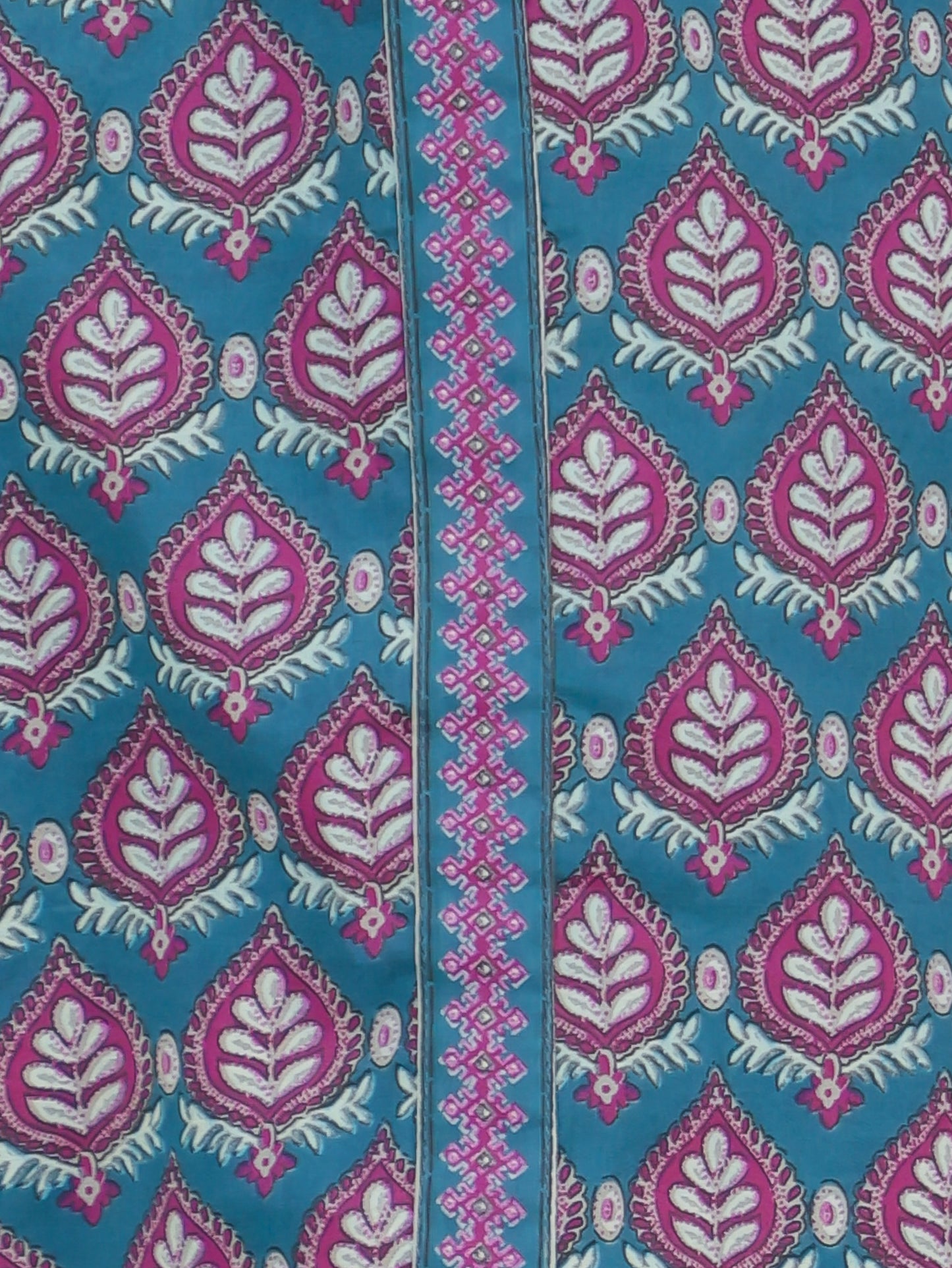 Soft Cotton Butti A-line Blue Kurta