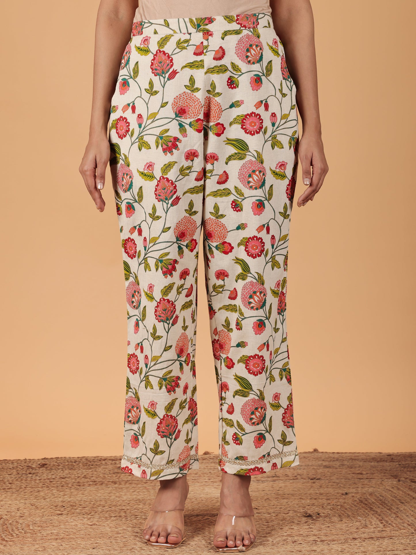 Linen Cotton Floral Pant