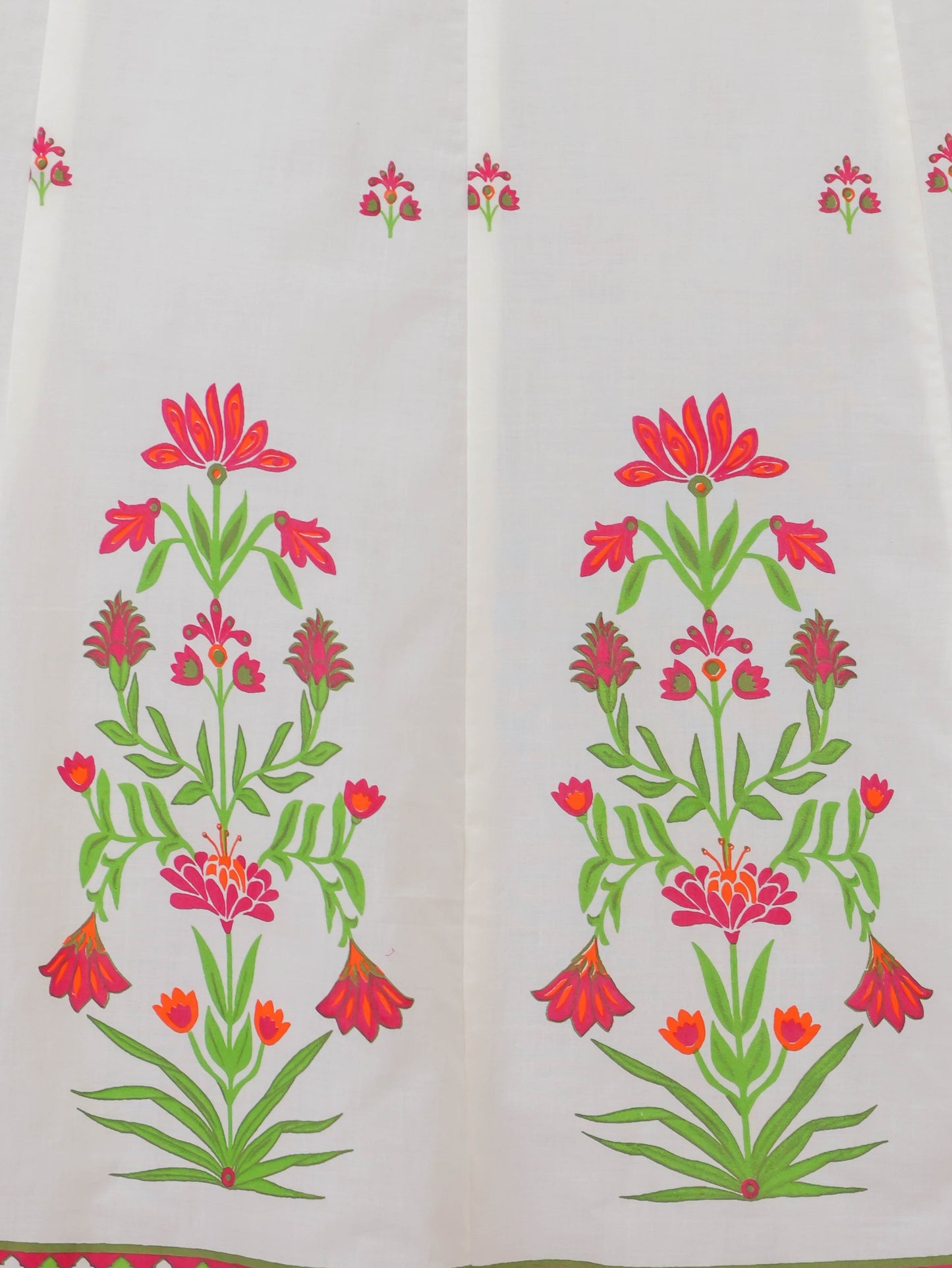 Soft Cotton Floral Anarkali Off White Kurta