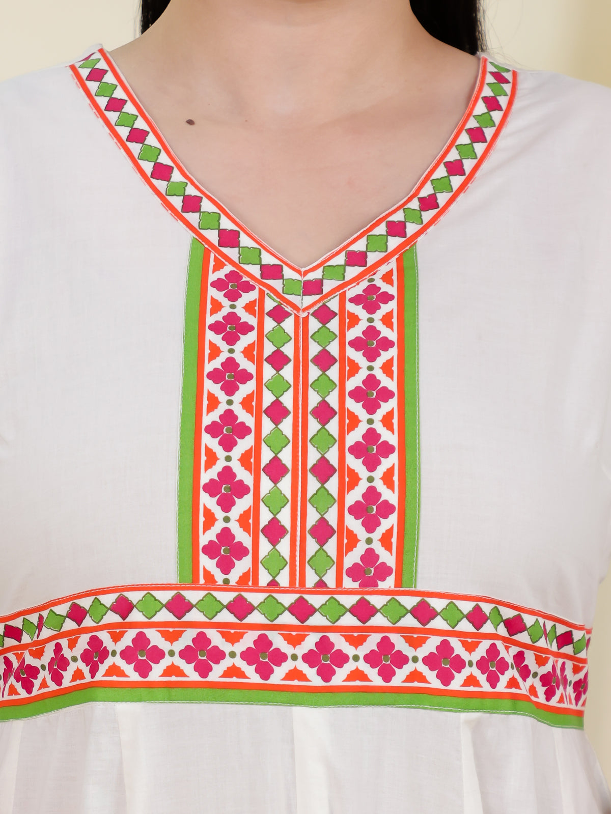 Soft Cotton Solid Anarkali Off White Kurta