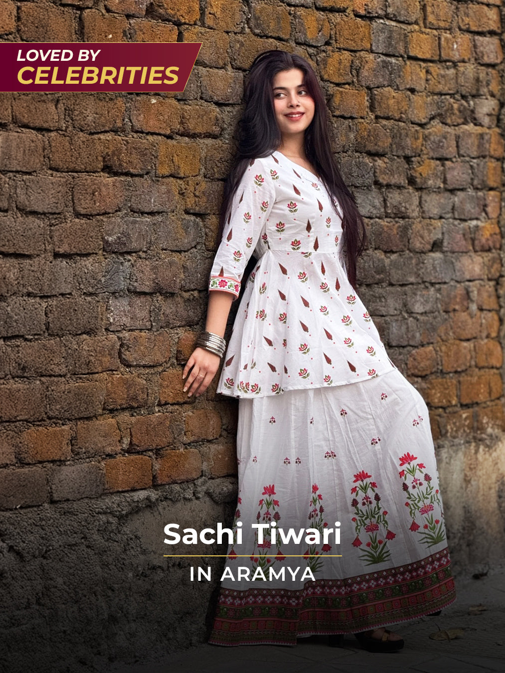 Soft Cotton Floral Flared Off White Kurta