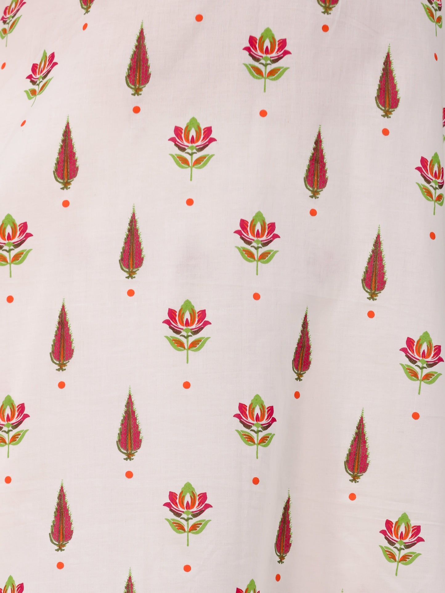 Soft Cotton Floral Flared Off White Kurta