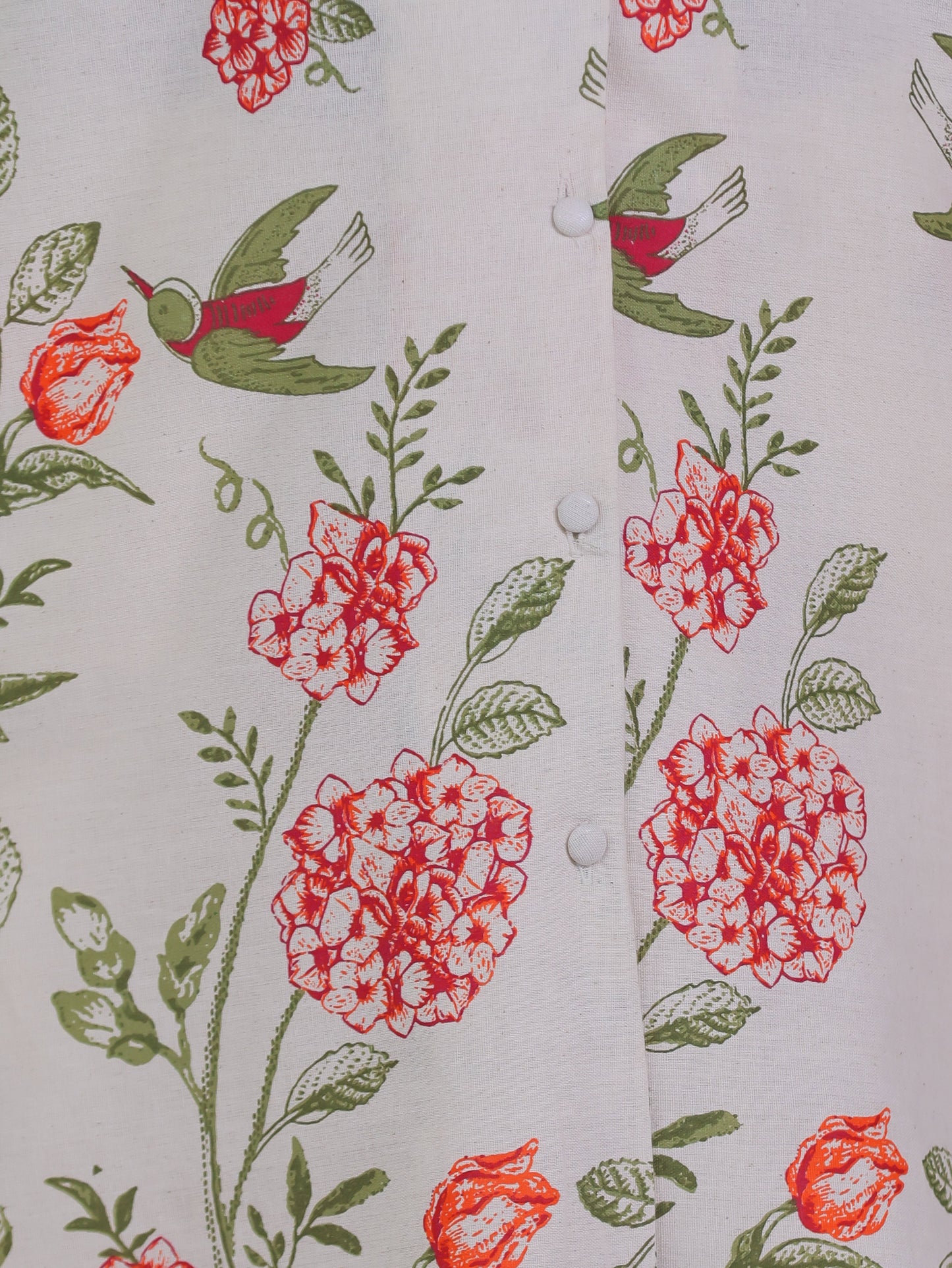 Linen Cotton Placement Print Kaftan Off White Kurta