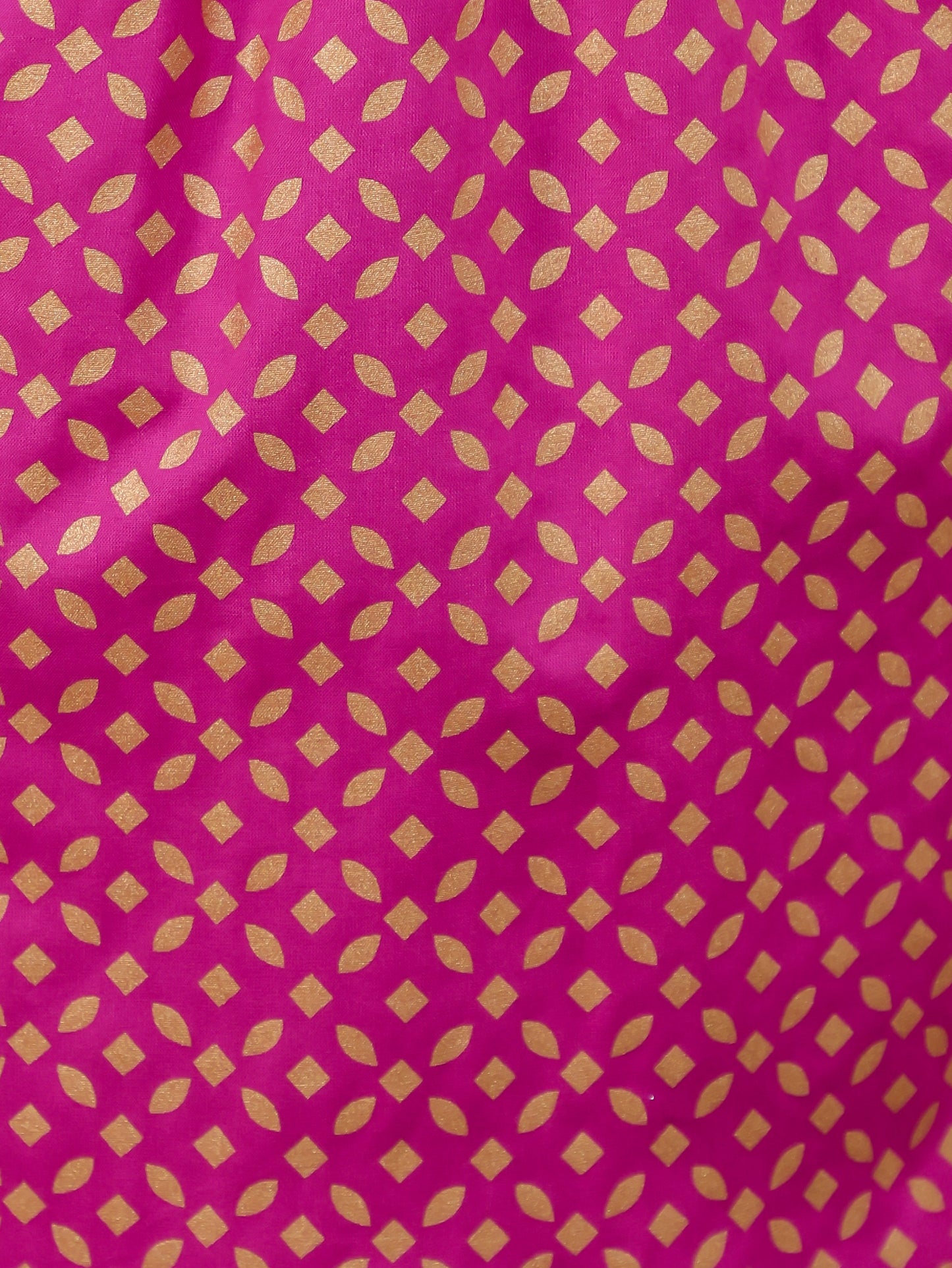 Viscose Gold foil Flared Pink Kurta