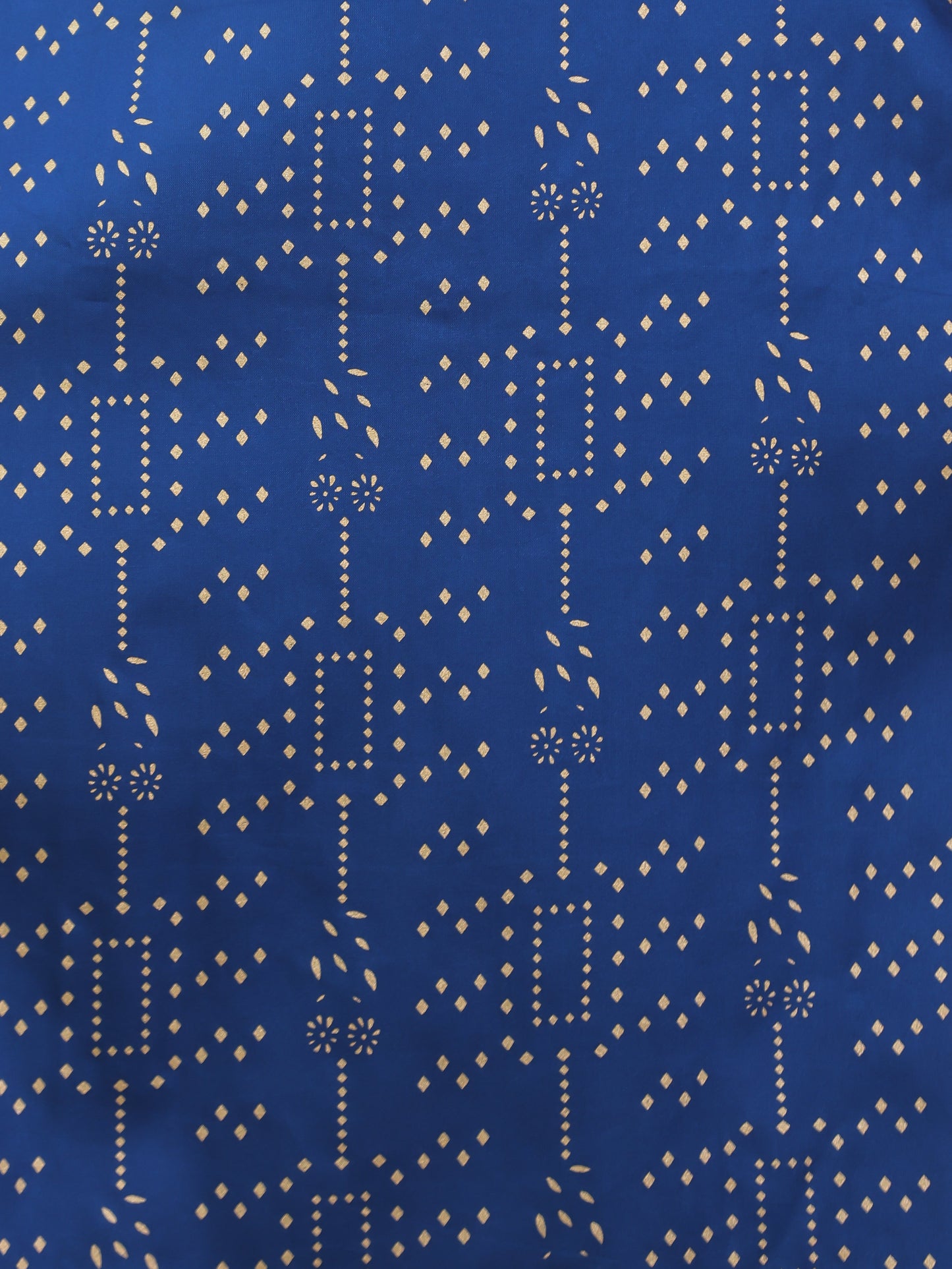 Viscose Gold foil A-line Blue Kurta