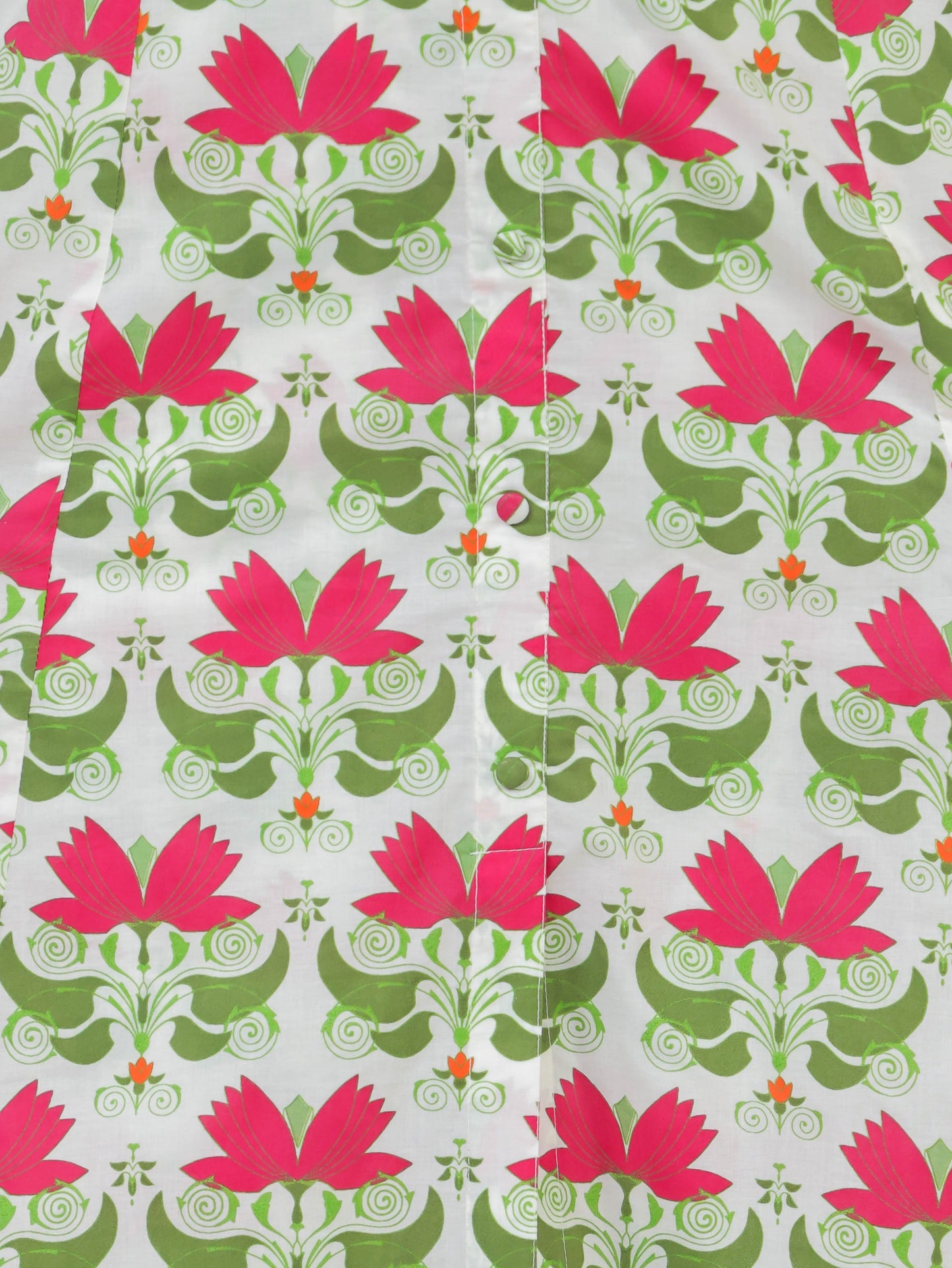Soft Cotton Floral High Low Off White Kurta