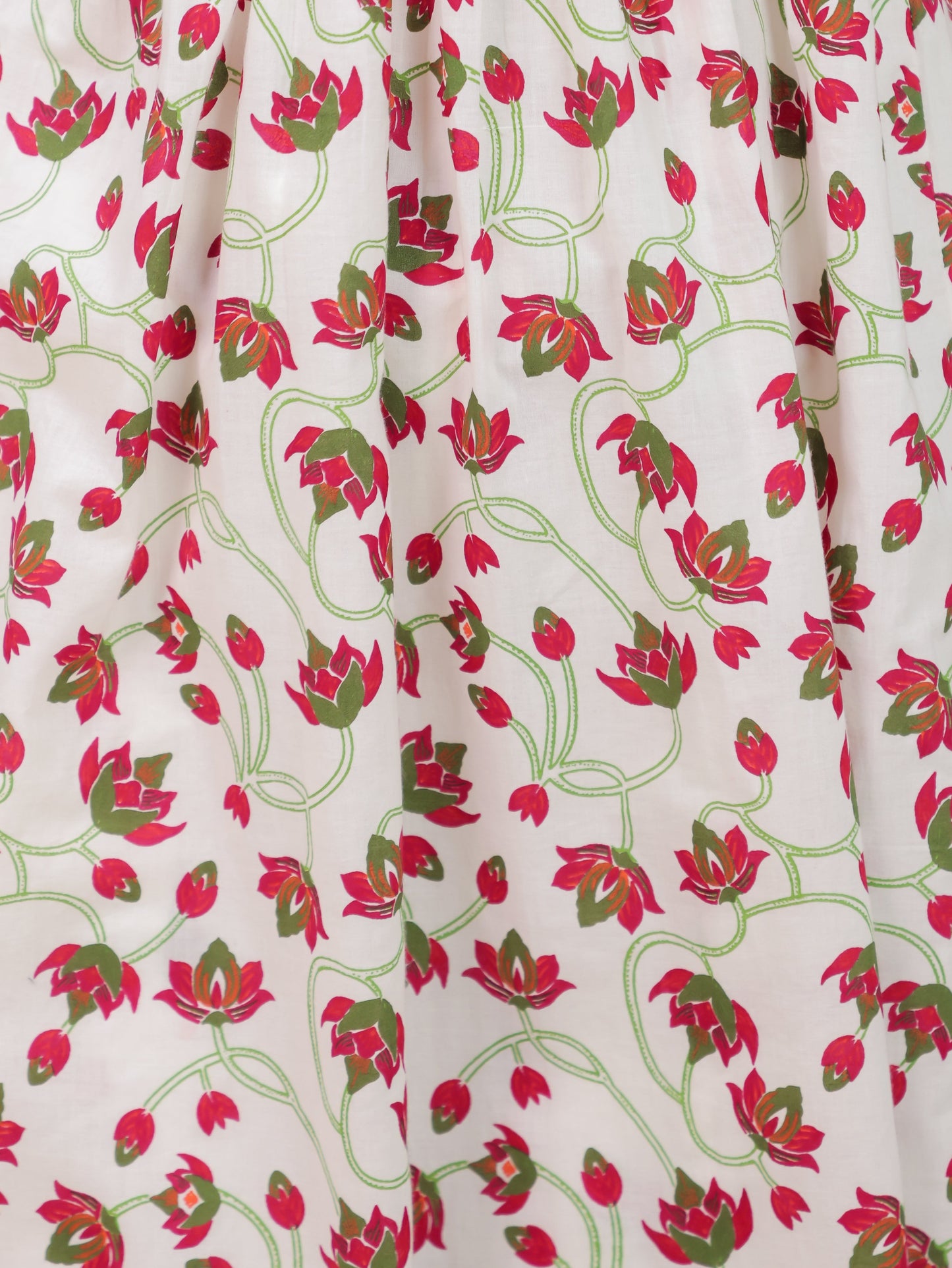 Soft Cotton Floral Flared Off White Kurta