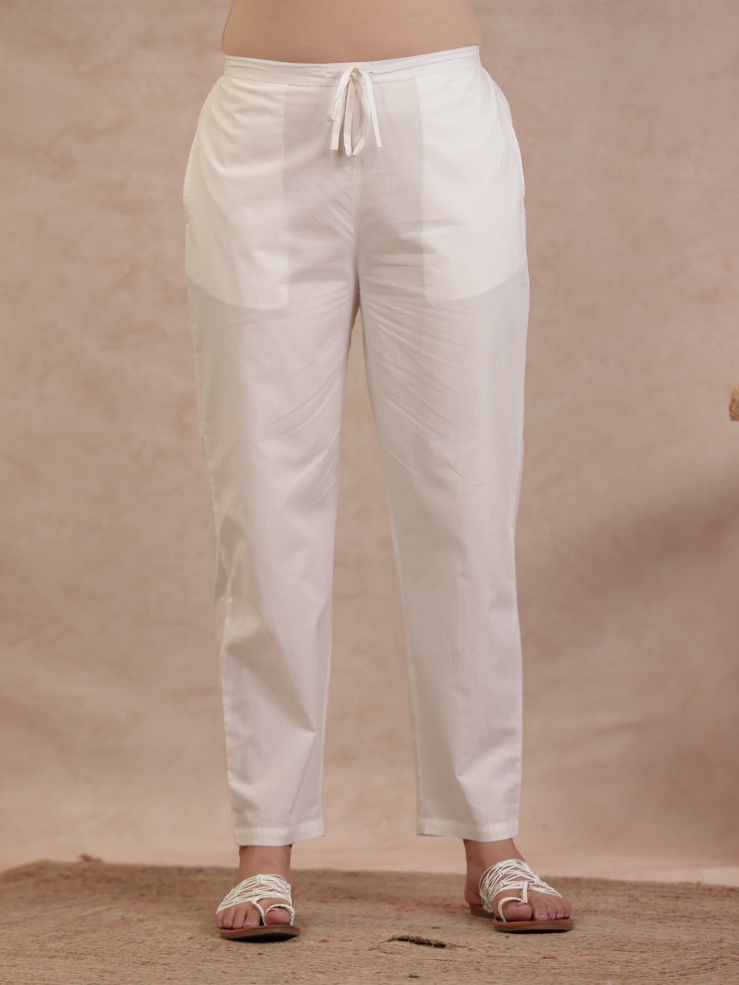 Soft Cotton Geometric Off White Kurta