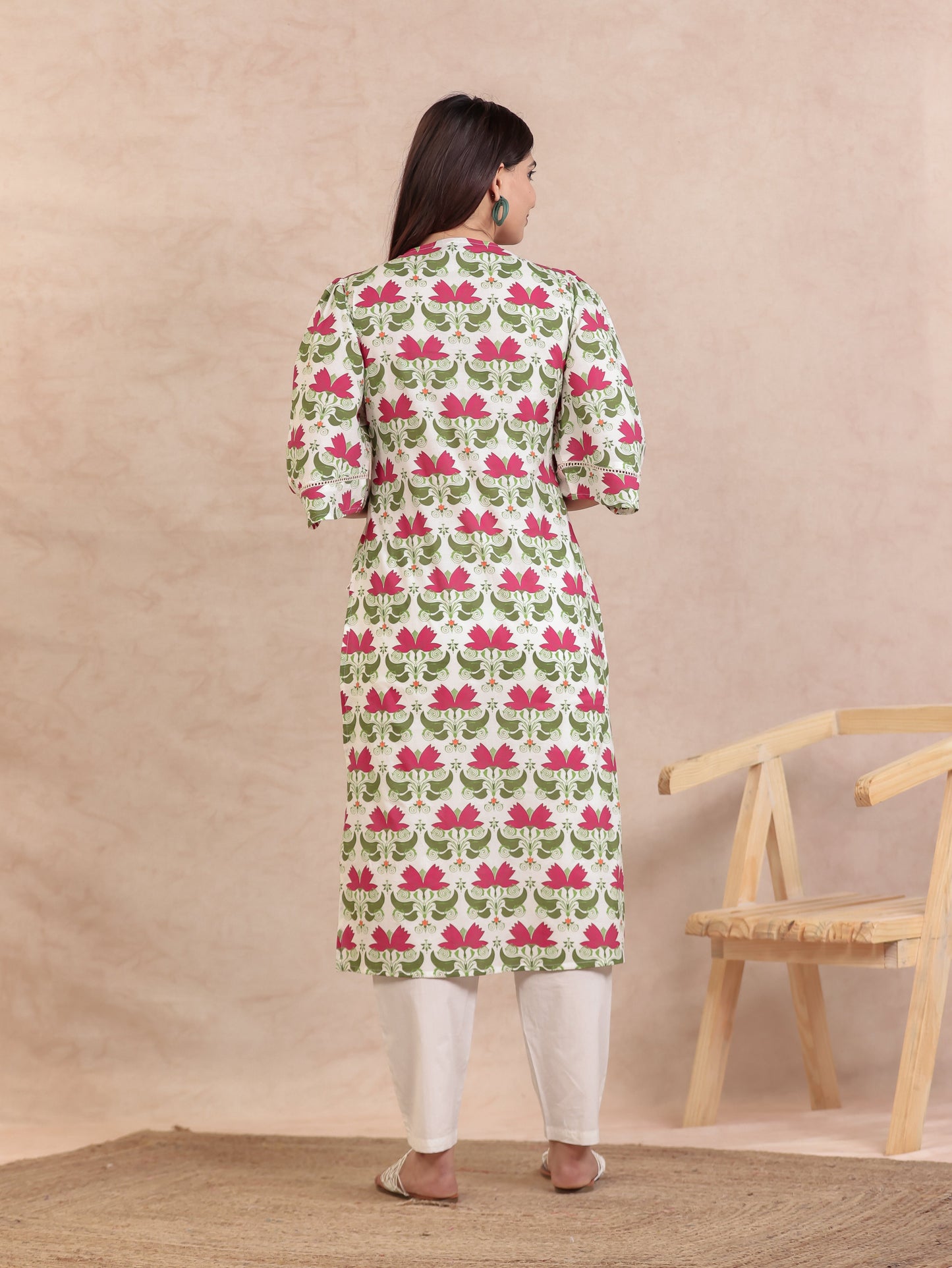 Soft Cotton Geometric Off White Kurta