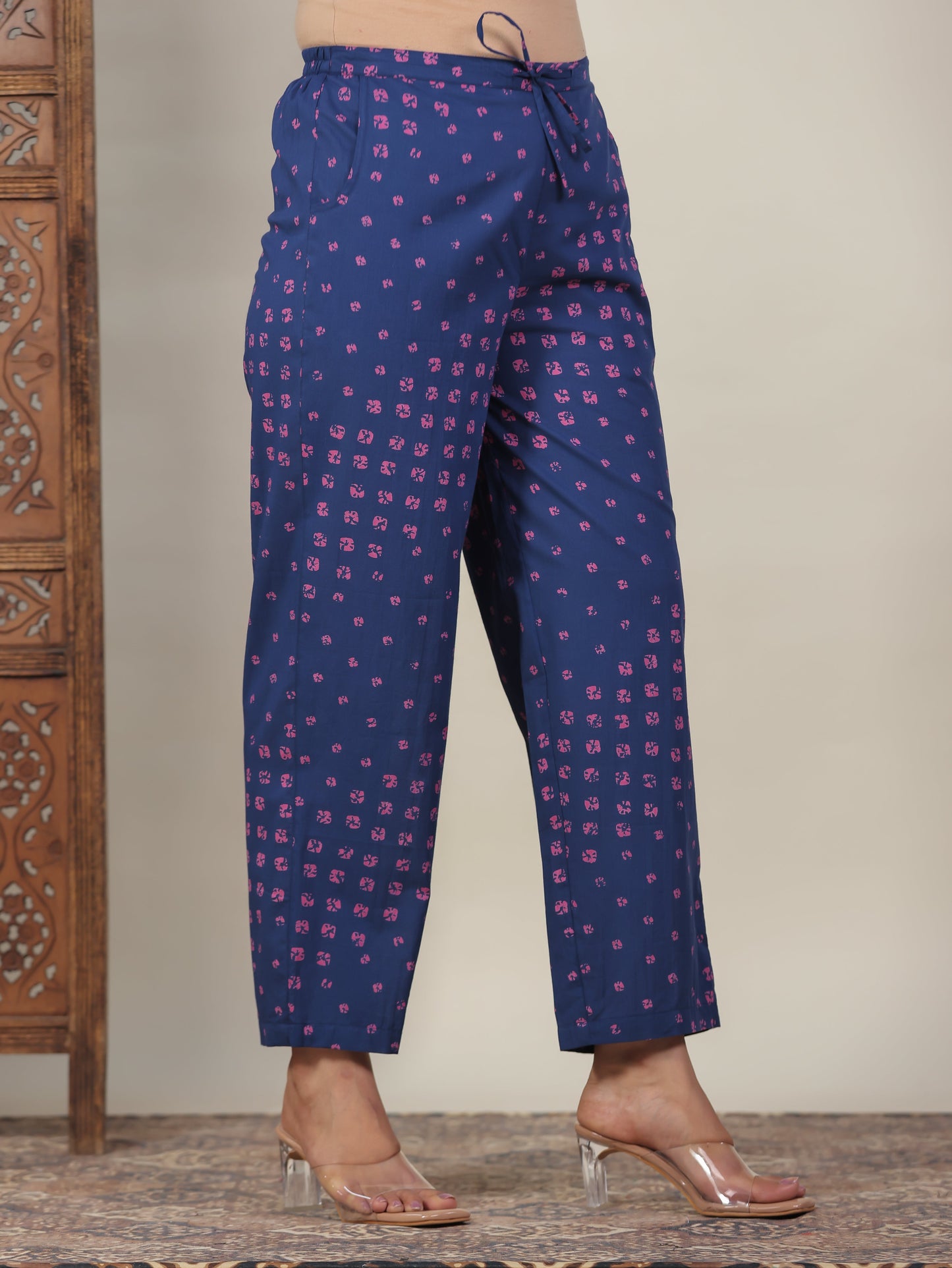 Soft Cotton Bandhani Blue Palazzo