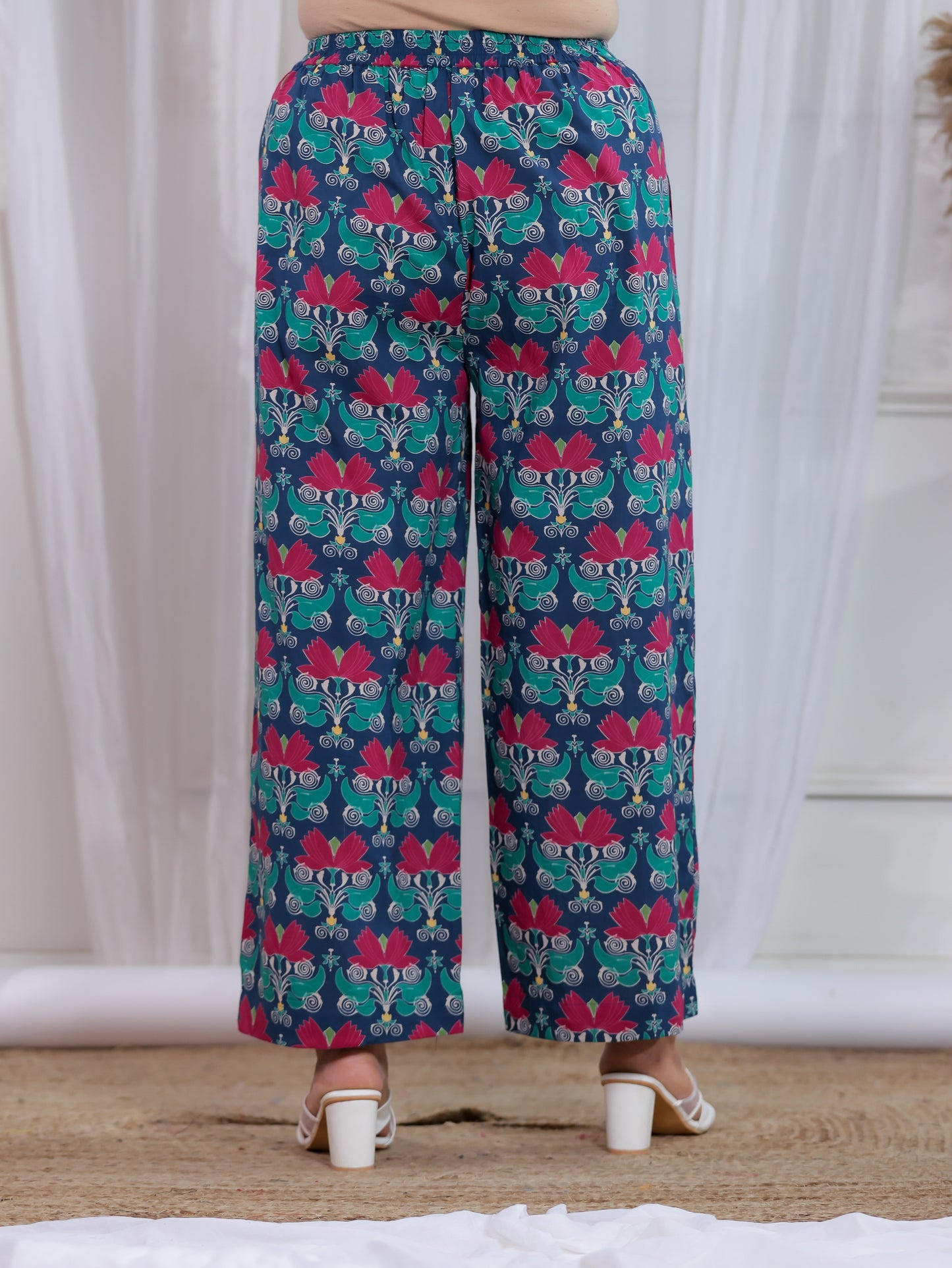 Soft Cotton Geometric Multicolor Palazzo
