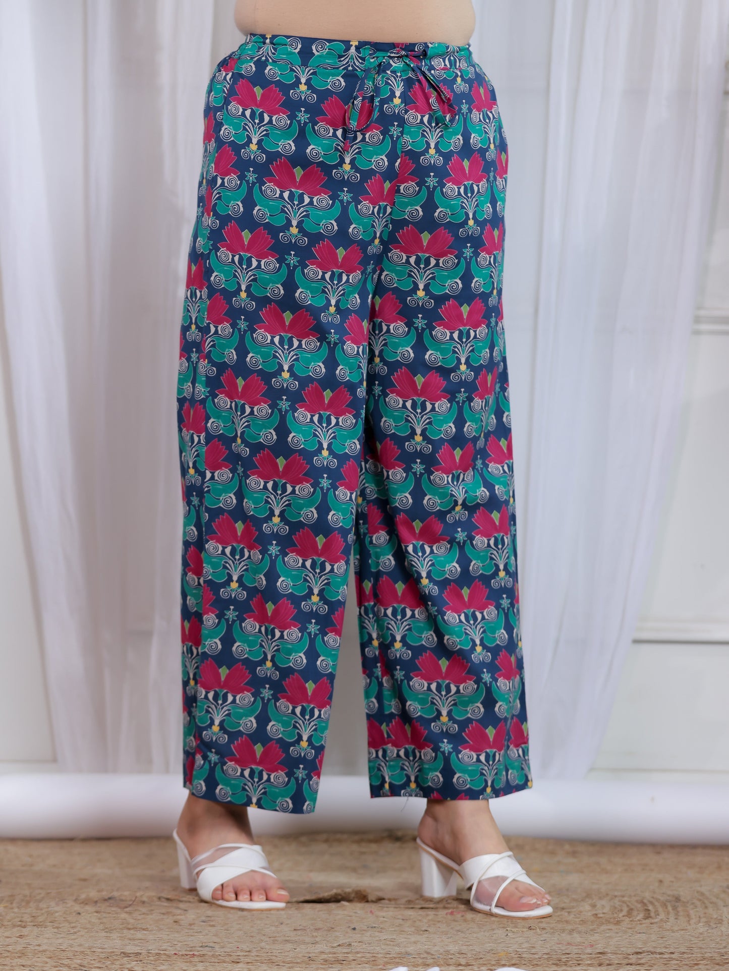 Soft Cotton Geometric Straight Multicolor Kurta