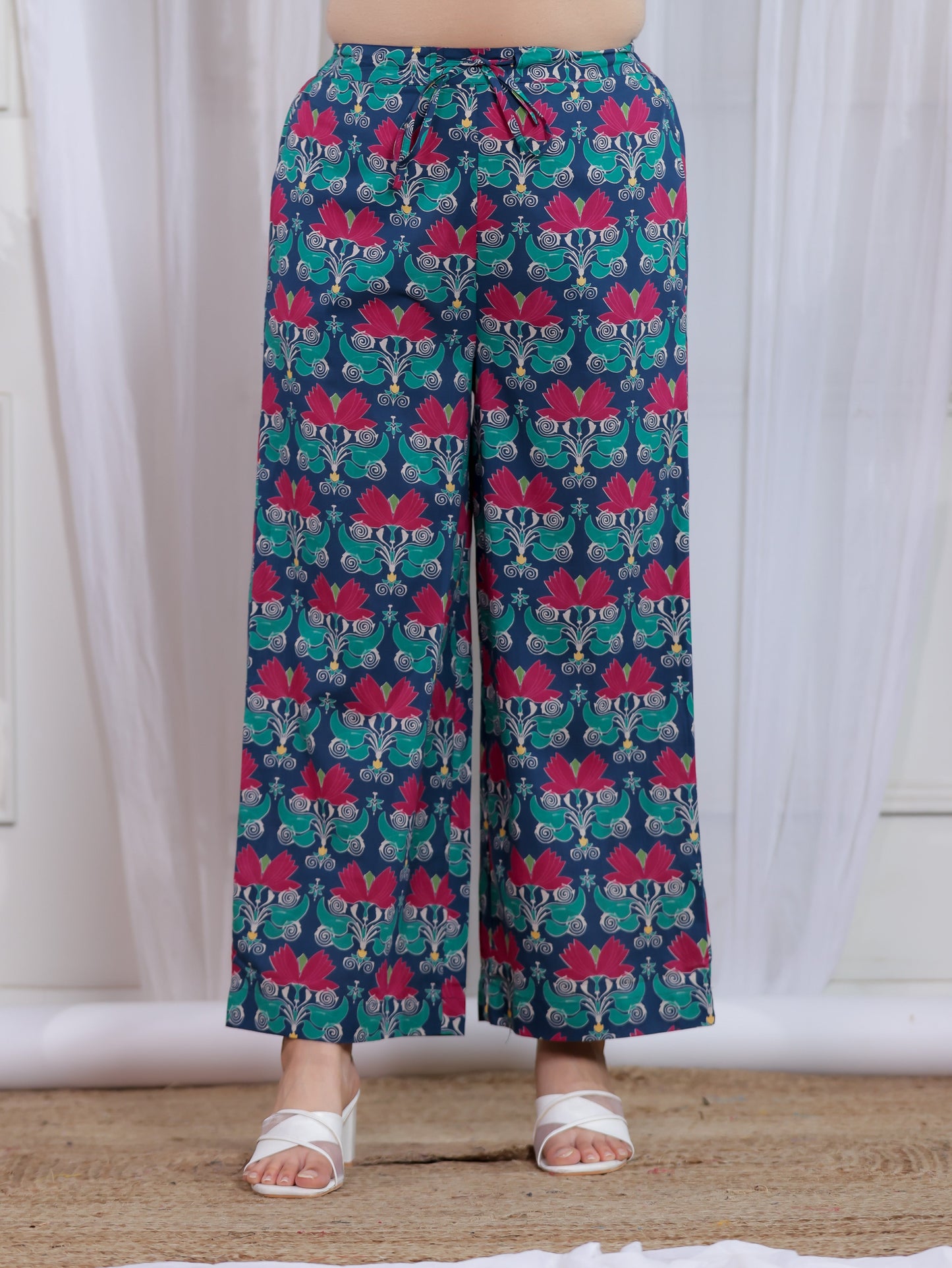 Soft Cotton Geometric Straight Multicolor Kurta