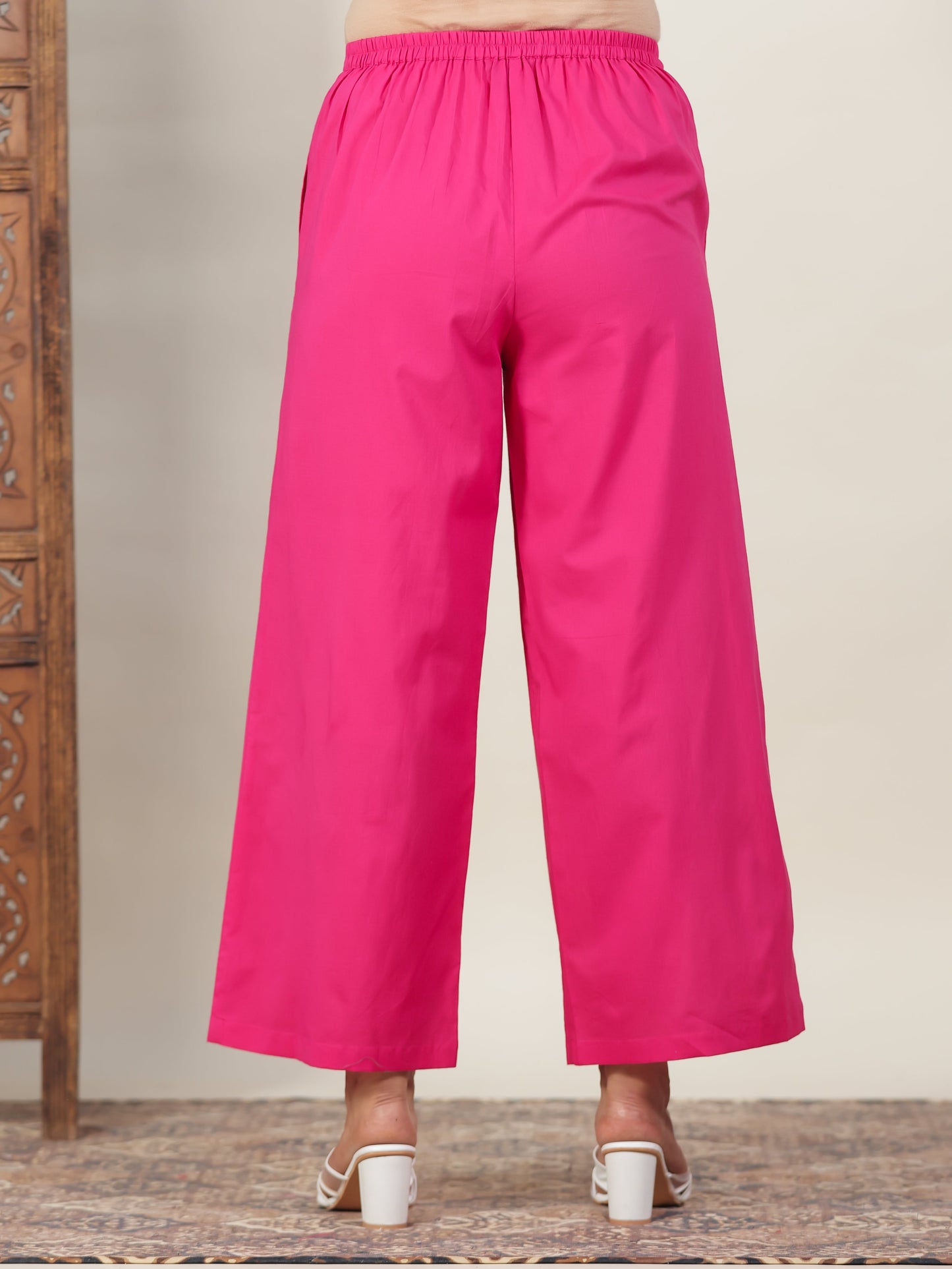 Soft Cotton Bandhani Anarkali Pink Kurta