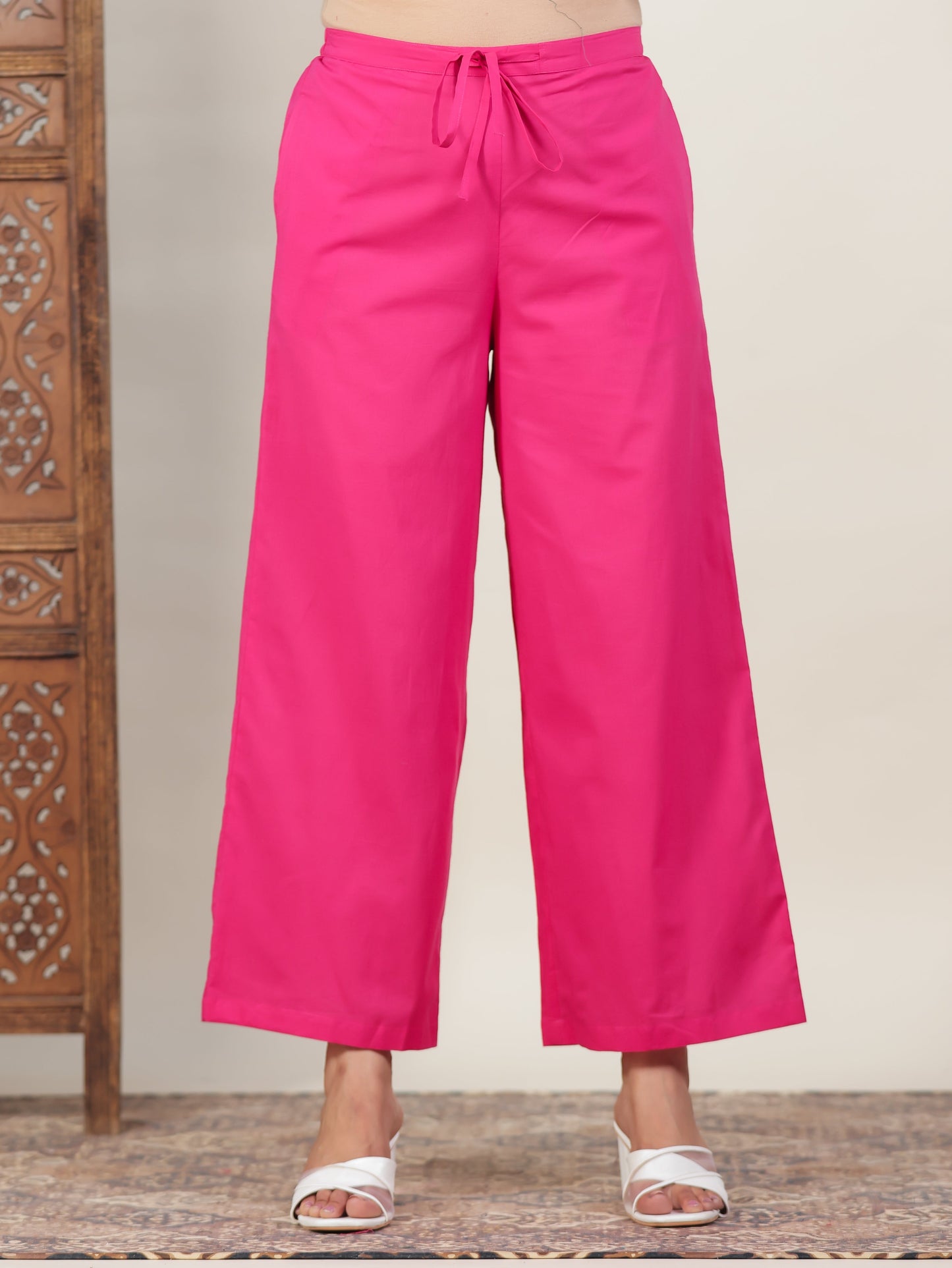 Soft Cotton Bandhani Anarkali Pink Kurta