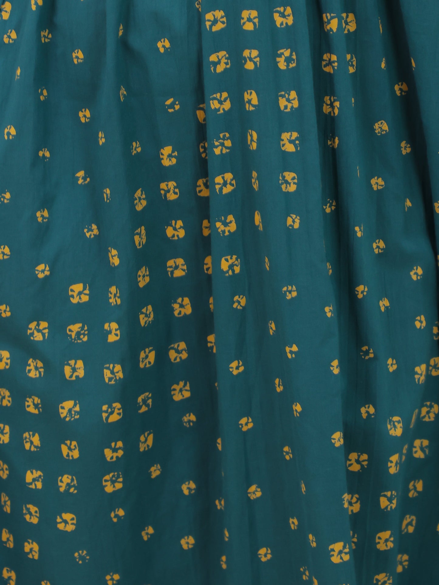Embroidered Soft Cotton Bandhani Gathered Green Dress