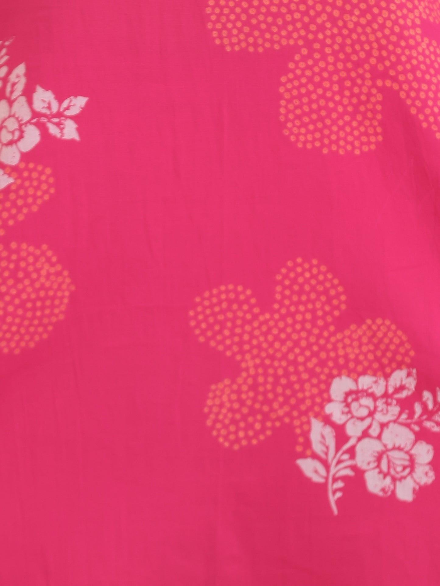 Soft Cotton Bandhani Straight Pink Kurta