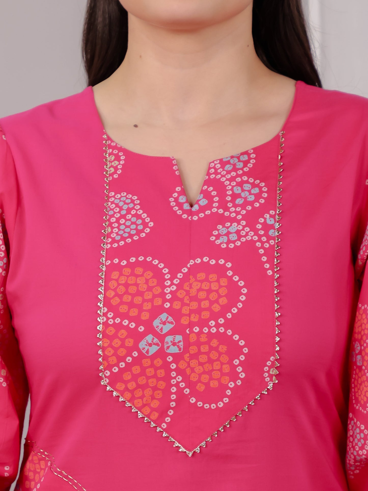 Embroidered Soft Cotton Solid Straight Pink Kurta