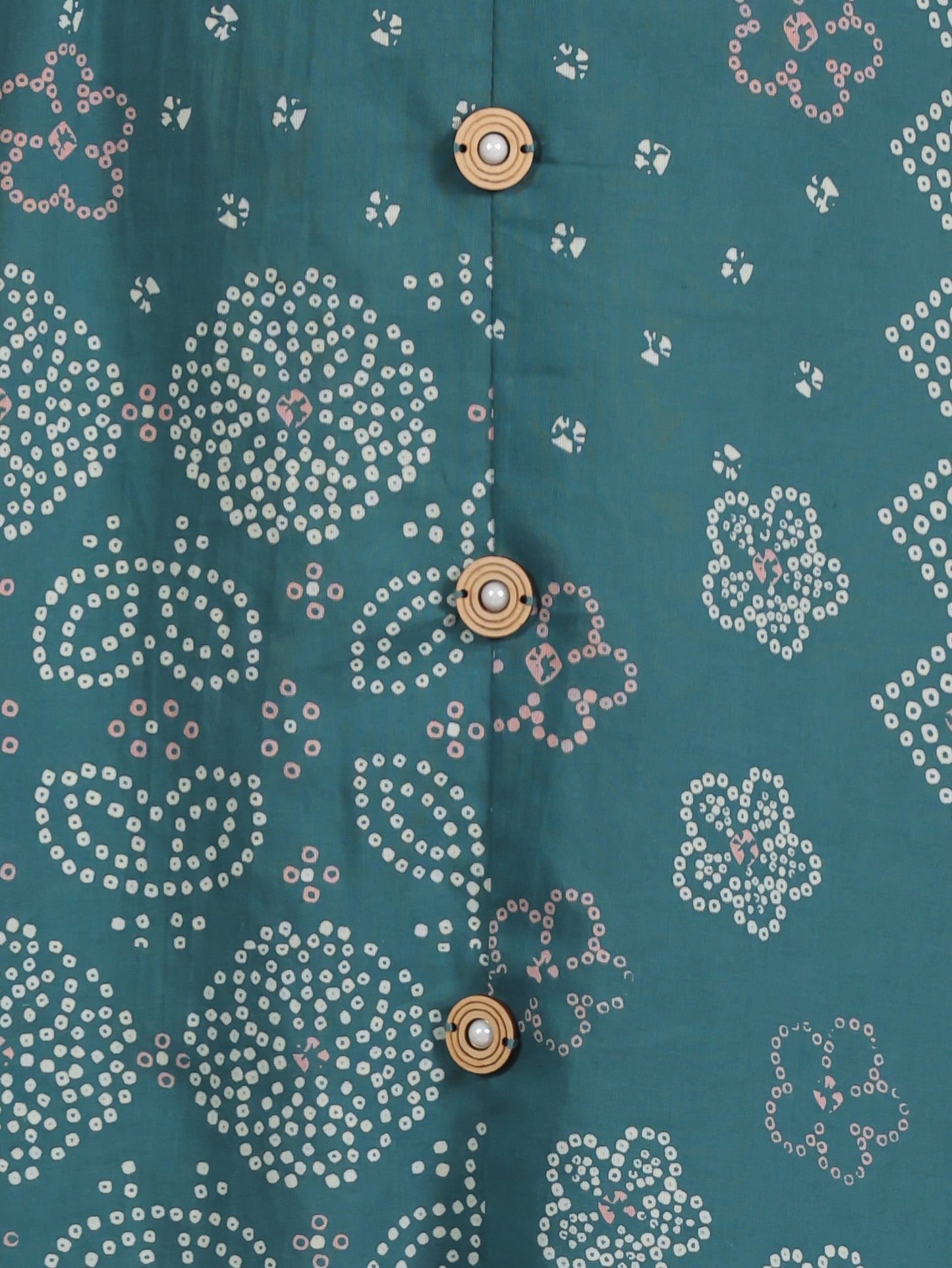 Soft Cotton Bandhani High Low Teal Dress