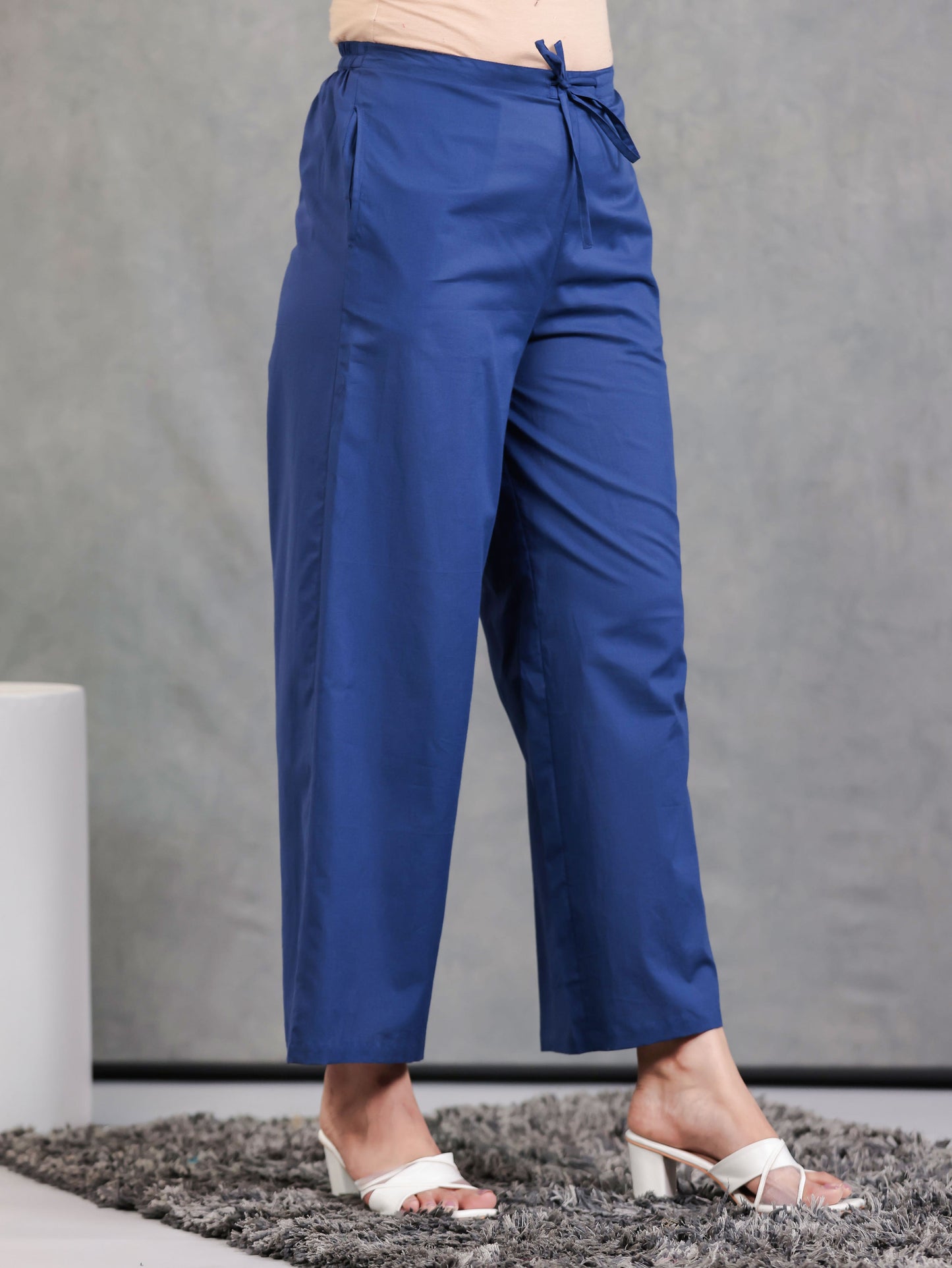 Soft Cotton Bandhani Kaftan Blue Kurta