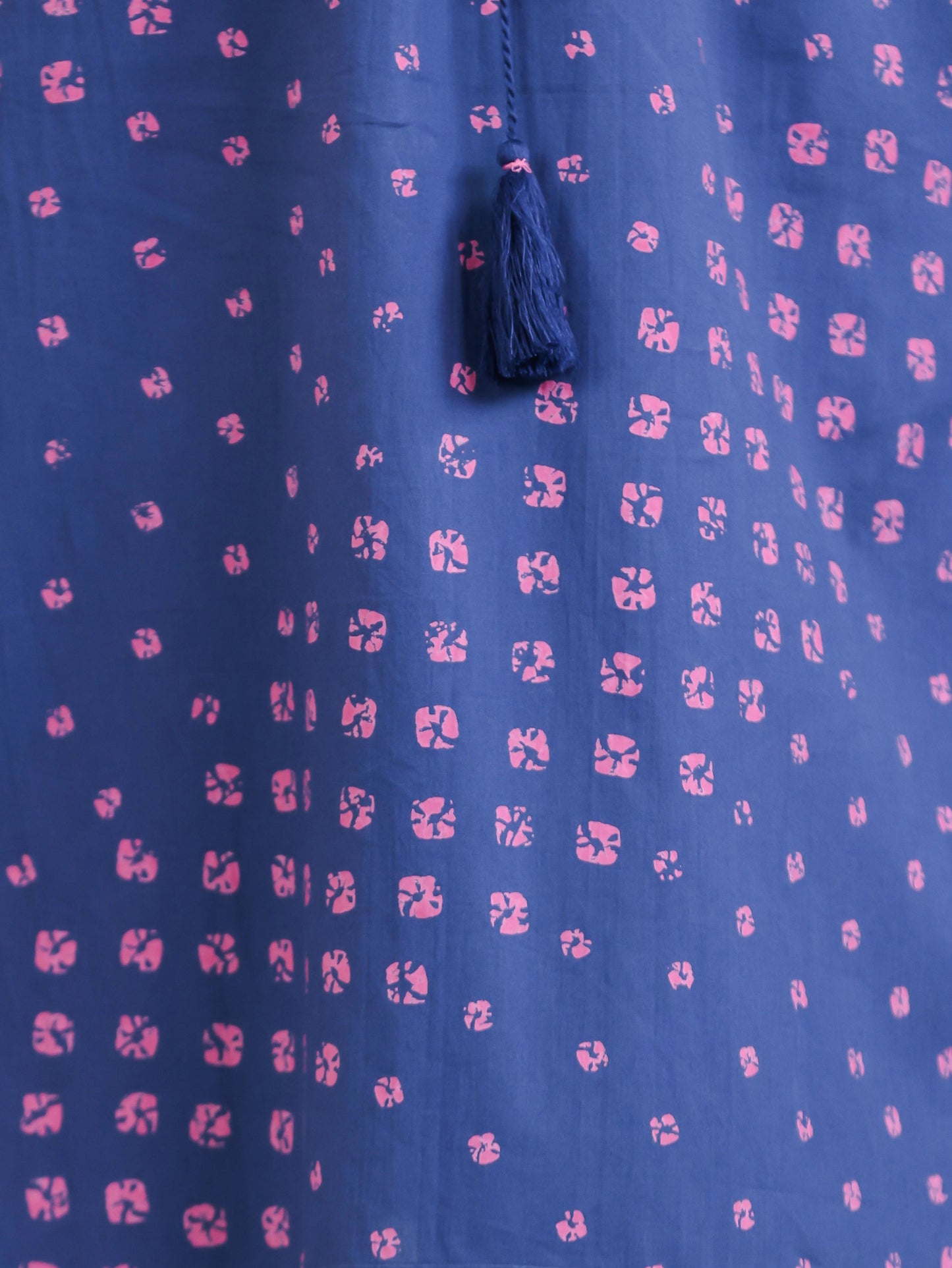 Soft Cotton Bandhani Kaftan Blue Kurta