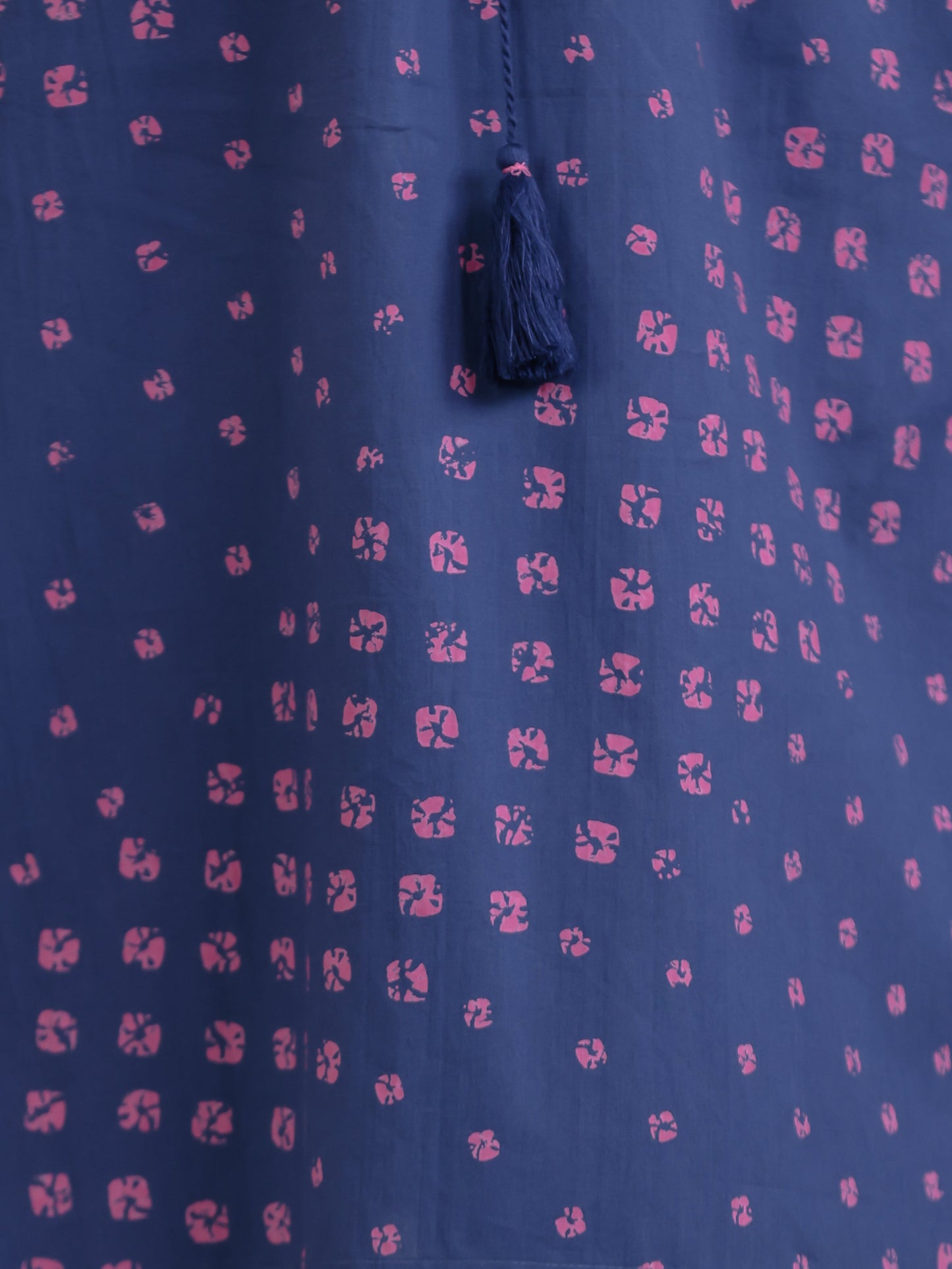 Soft Cotton Bandhani Kaftan Blue Kurta