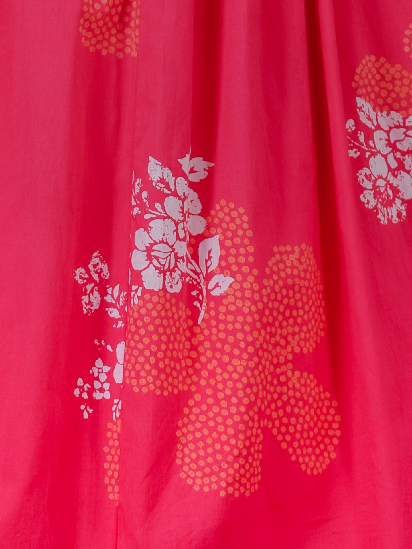 Soft Cotton Bandhani Flared Pink Kurta