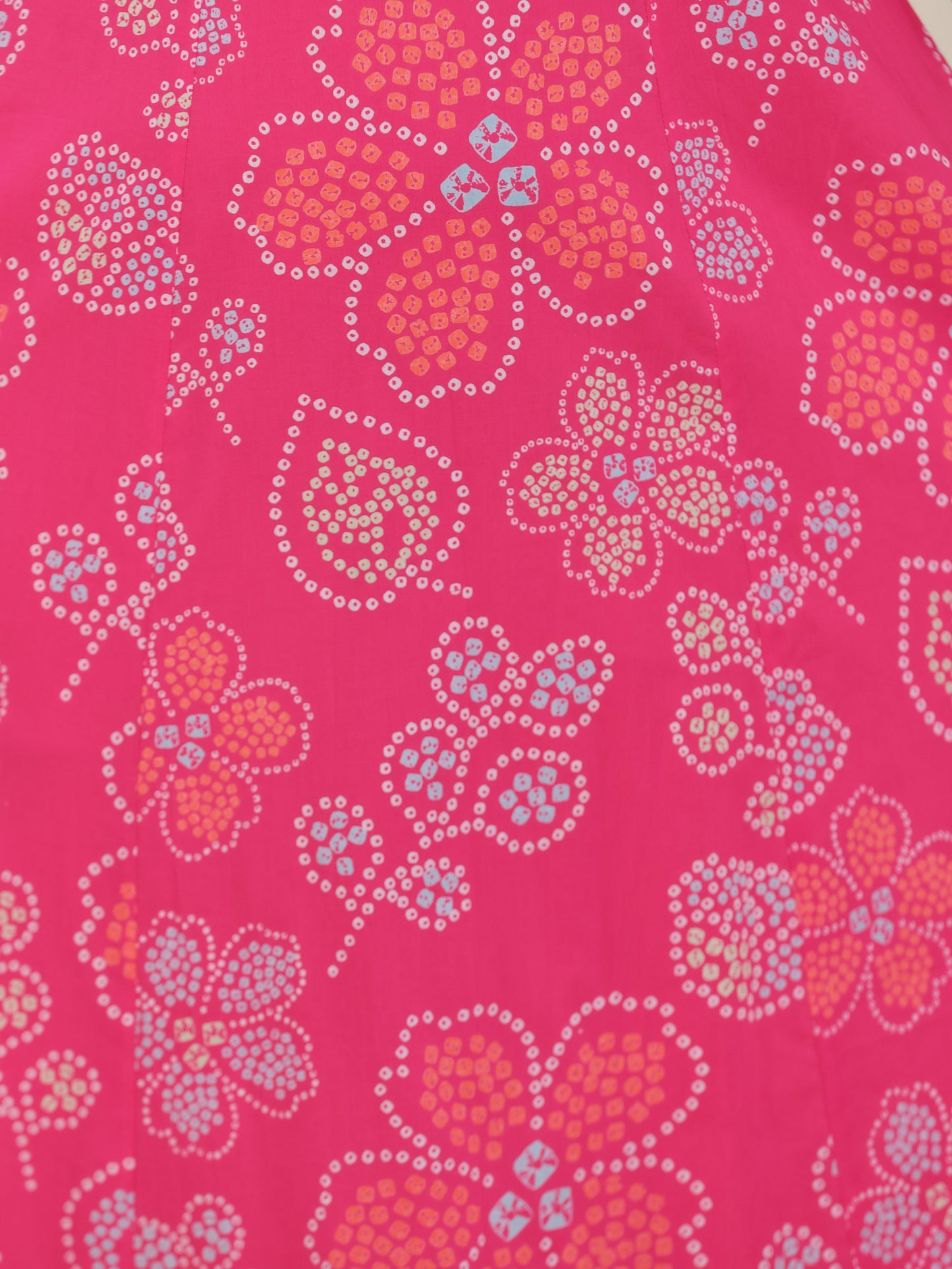 Soft Cotton Bandhani Anarkali Pink Dress