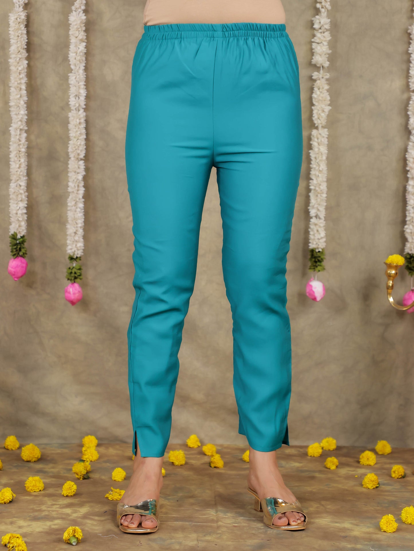 Embroidered Romen silk Solid Sea Green Kurta