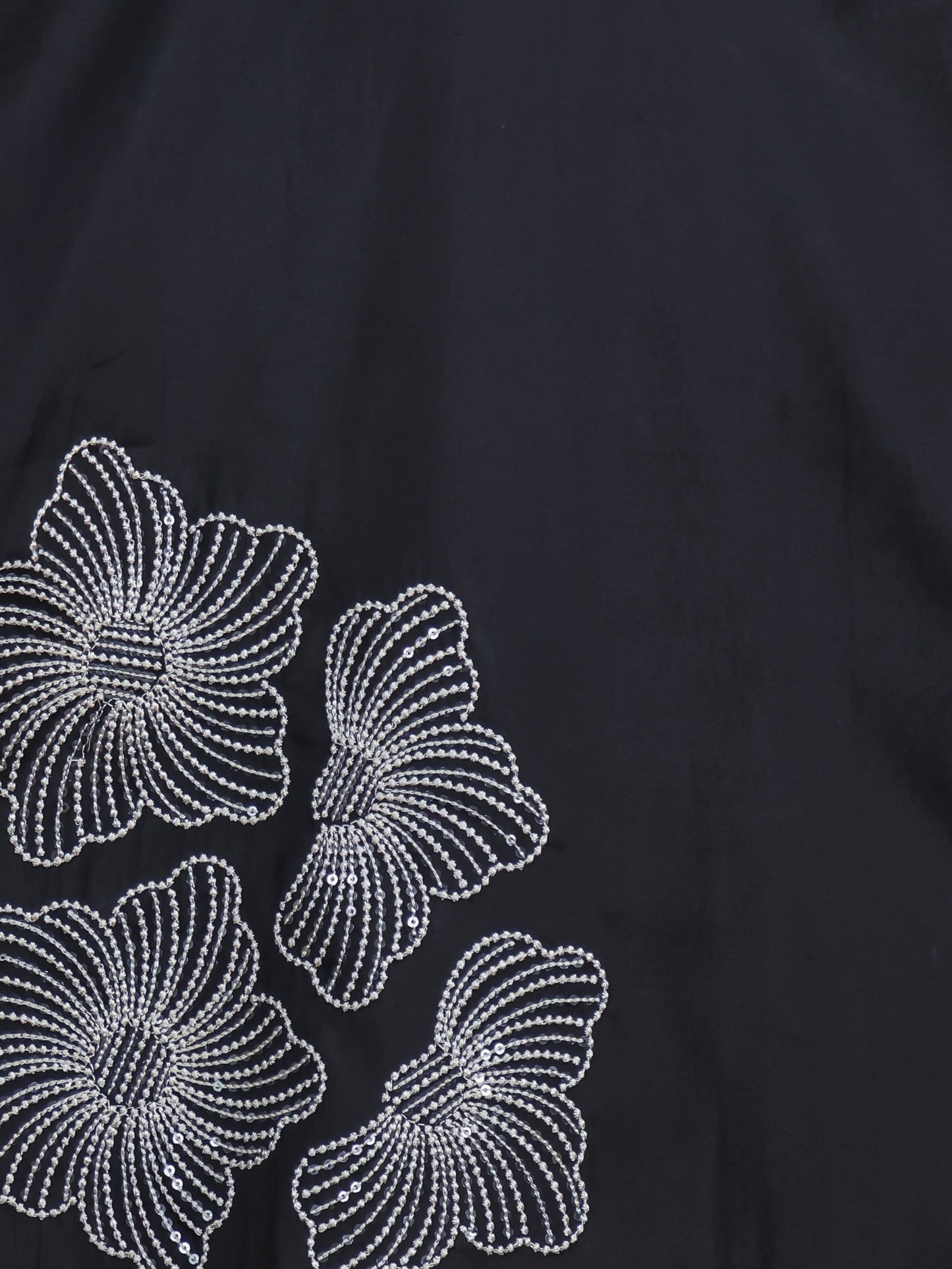 Embroidered Romen silk Solid Black Kurta