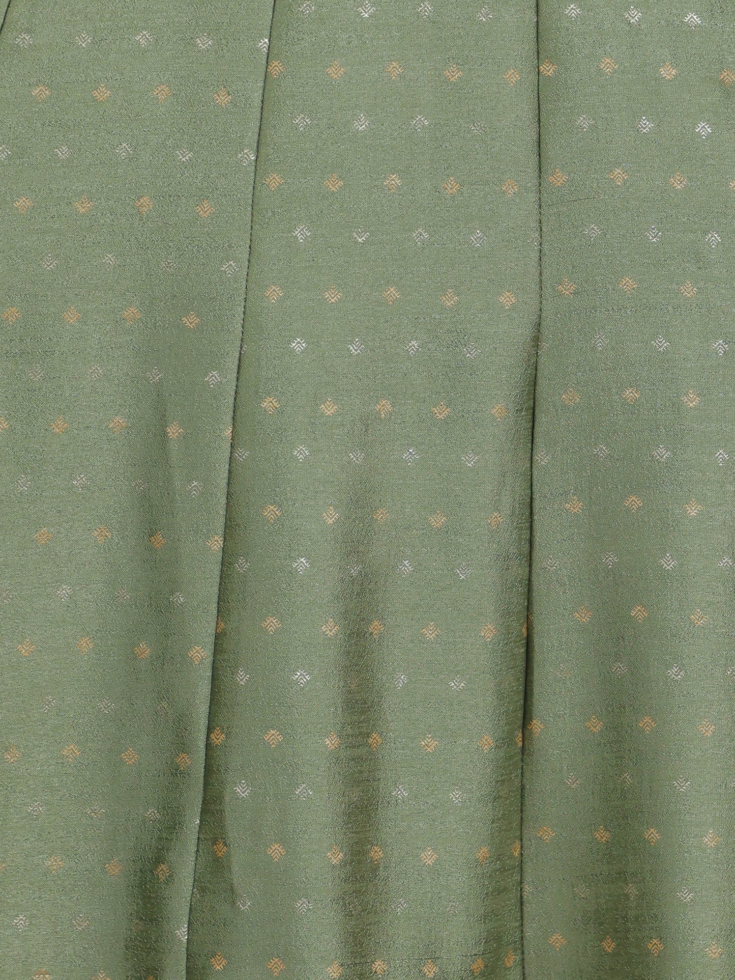 Embroidered Self Design Chanderi Solid Green Kurta