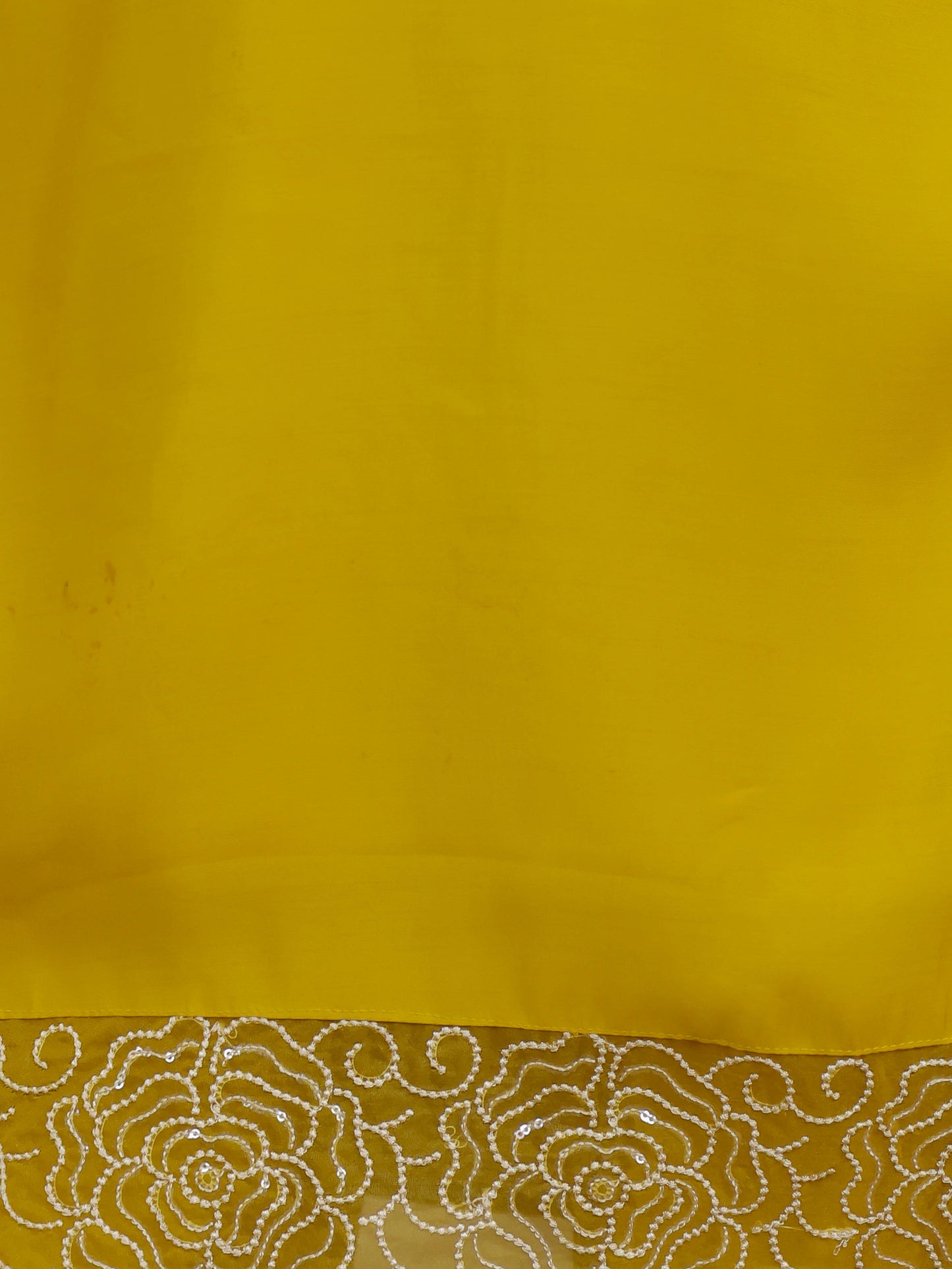 Embroidered Romen silk Solid Yellow Kurta
