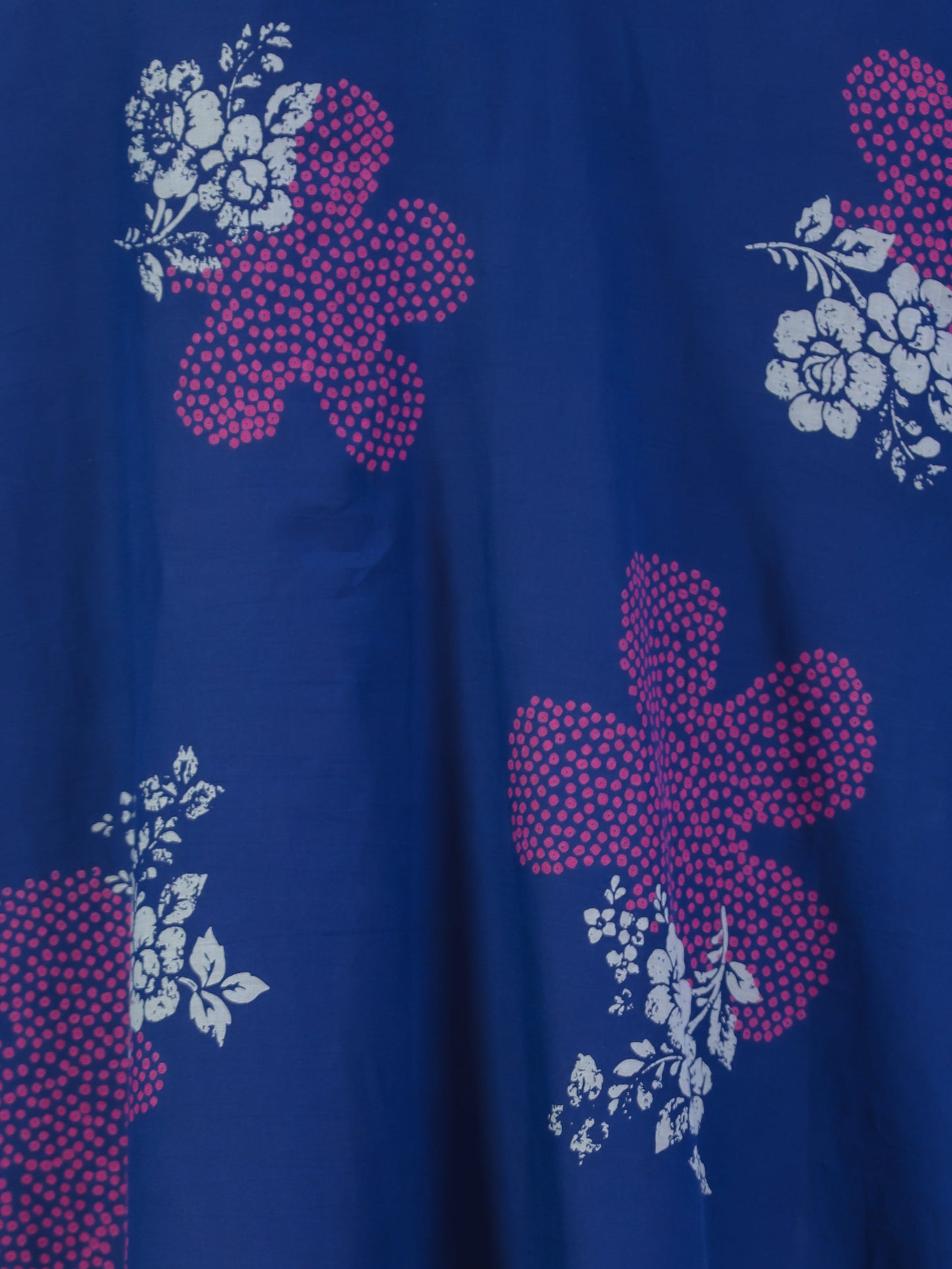 Soft Cotton Floral Anarkali Blue Dress