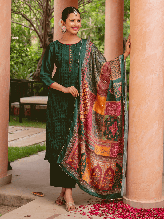 Blended Silk Digital Multicolor Dupatta
