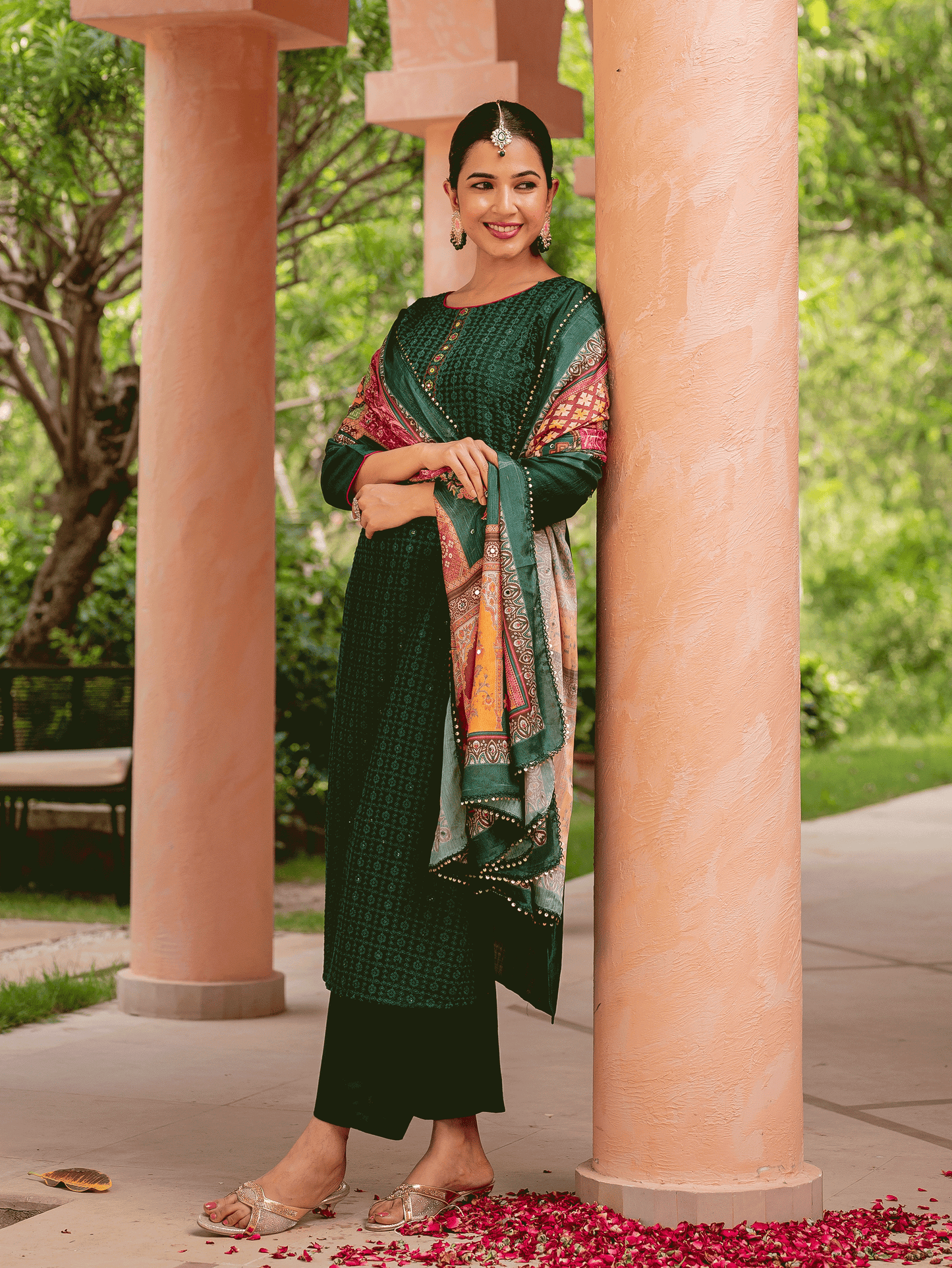 Blended Silk Digital Multicolor Dupatta