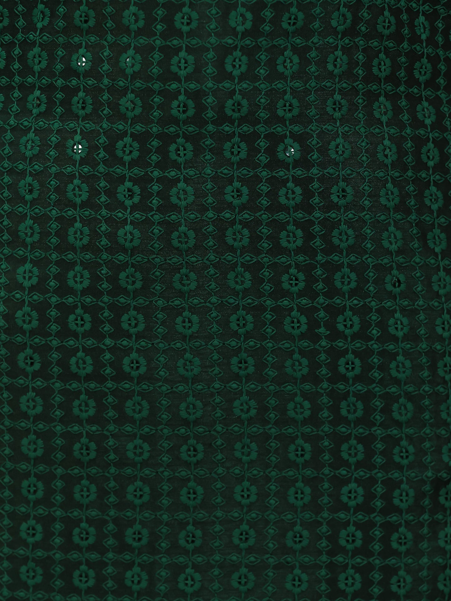 Embroidered Self Design Chanderi Solid Straight Green Kurta