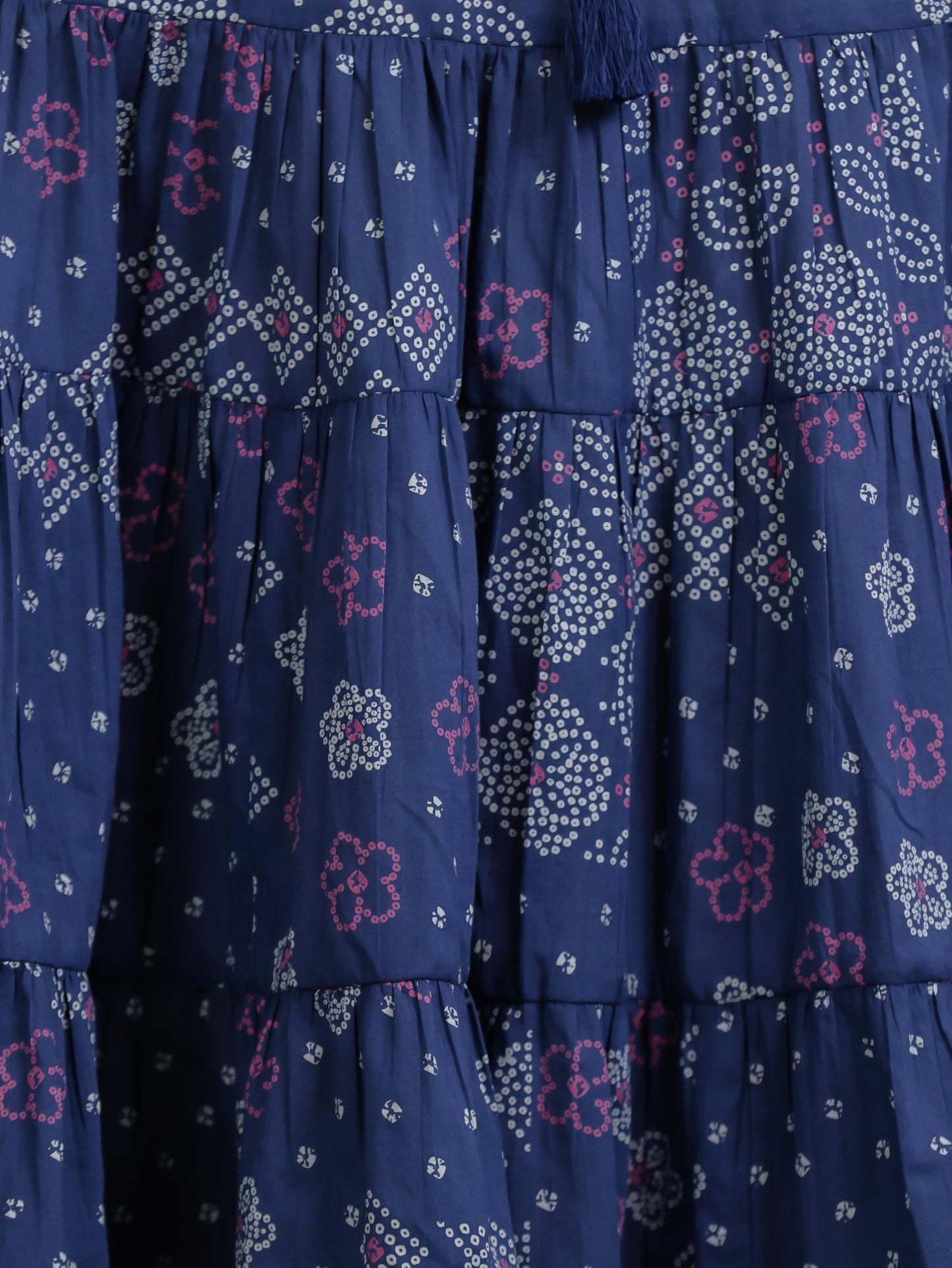 Soft Cotton Bandhani A-line Blue Dress