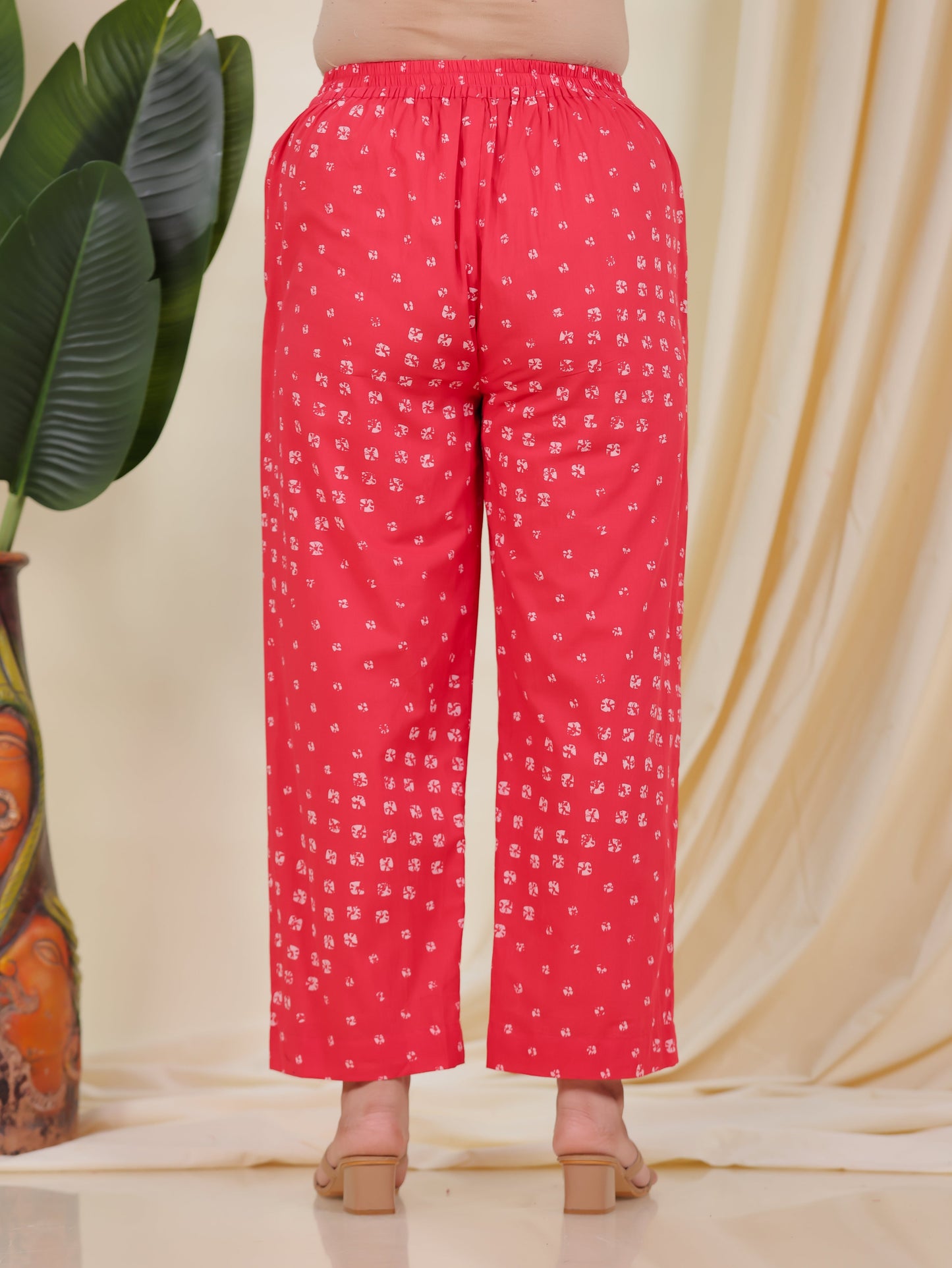 Soft Cotton Bandhani Gathered Red Kurta