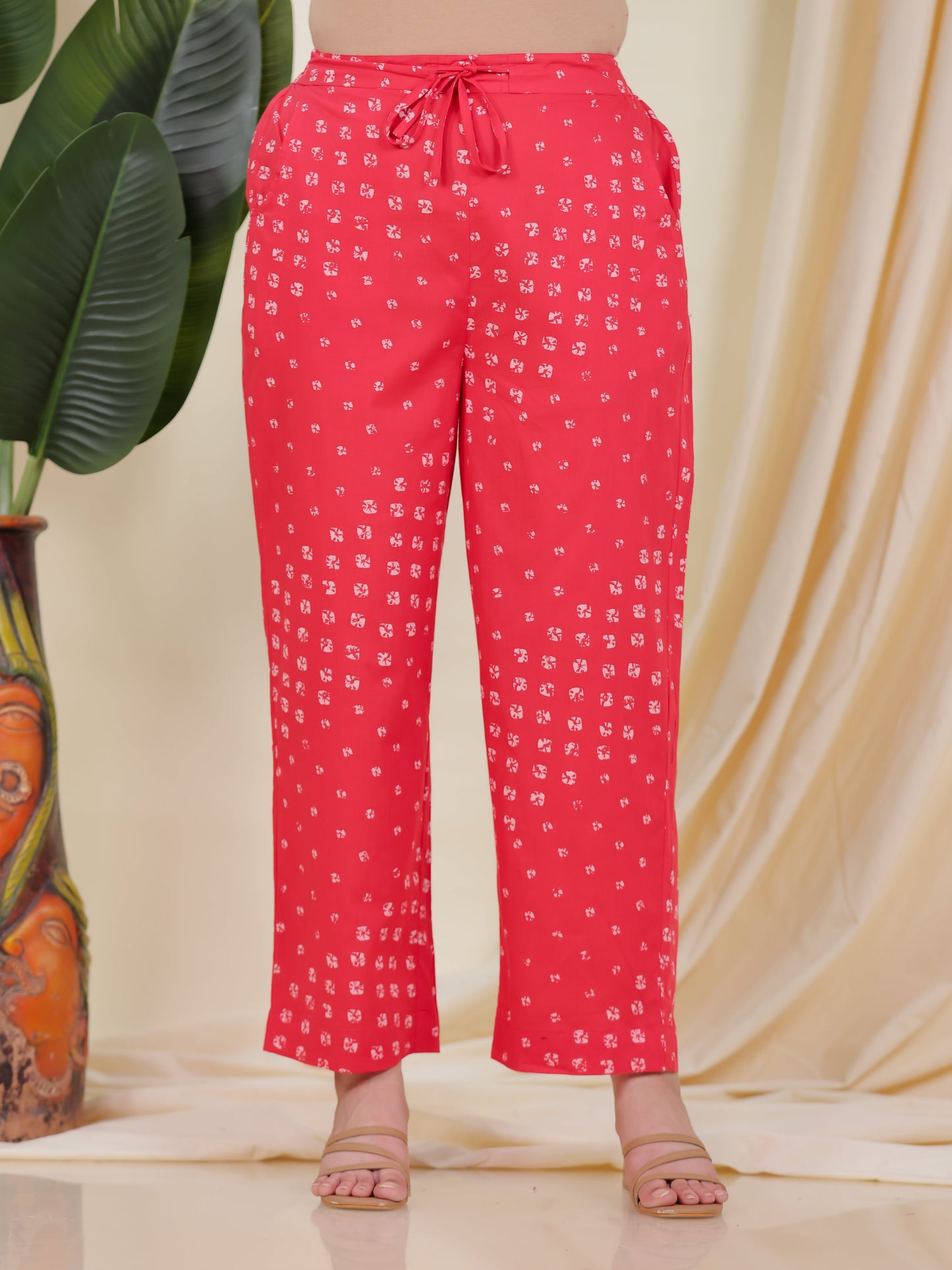 Soft Cotton Bandhani Gathered Red Kurta