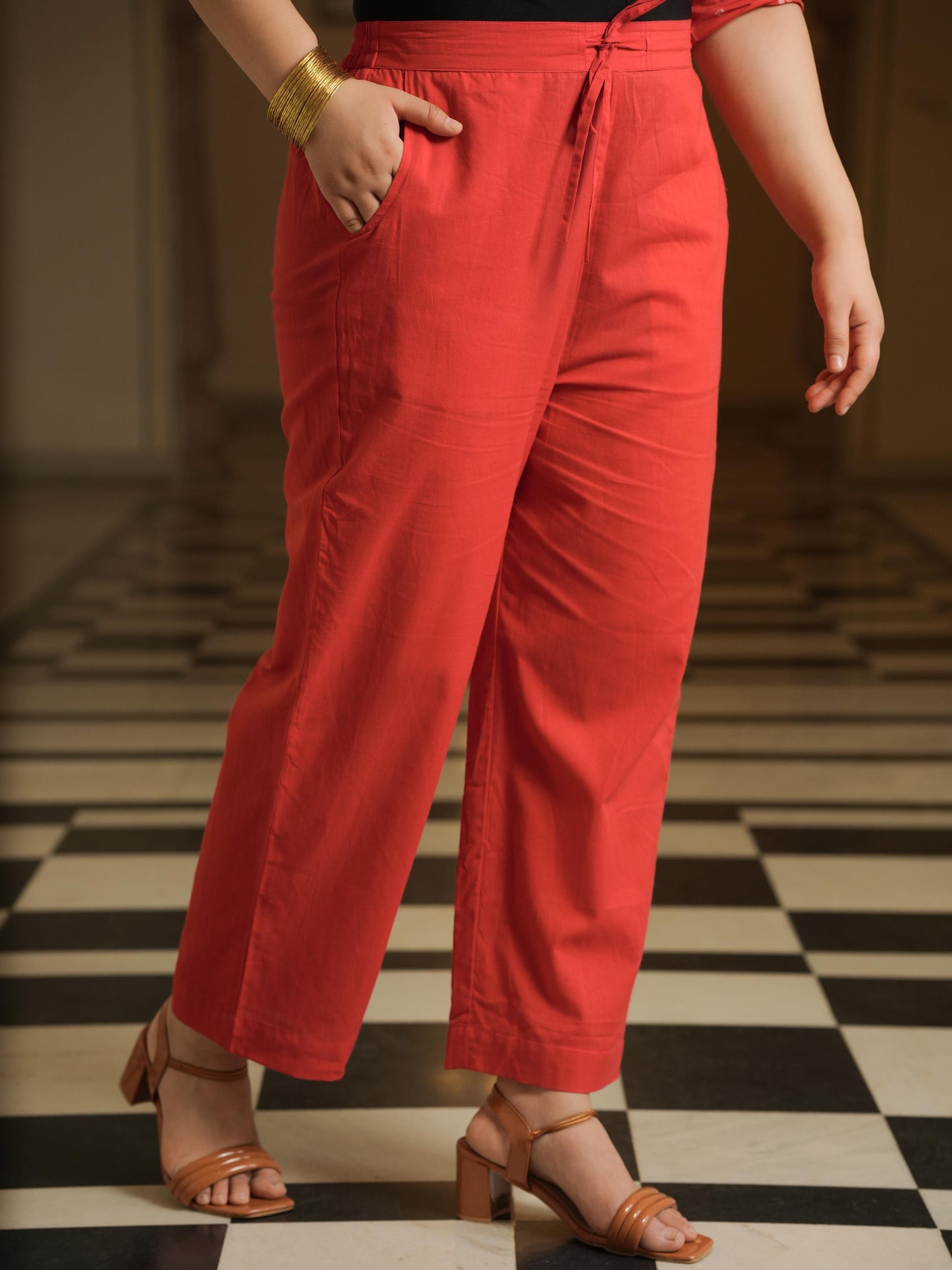 Soft Cotton Bandhani Rust Kurta