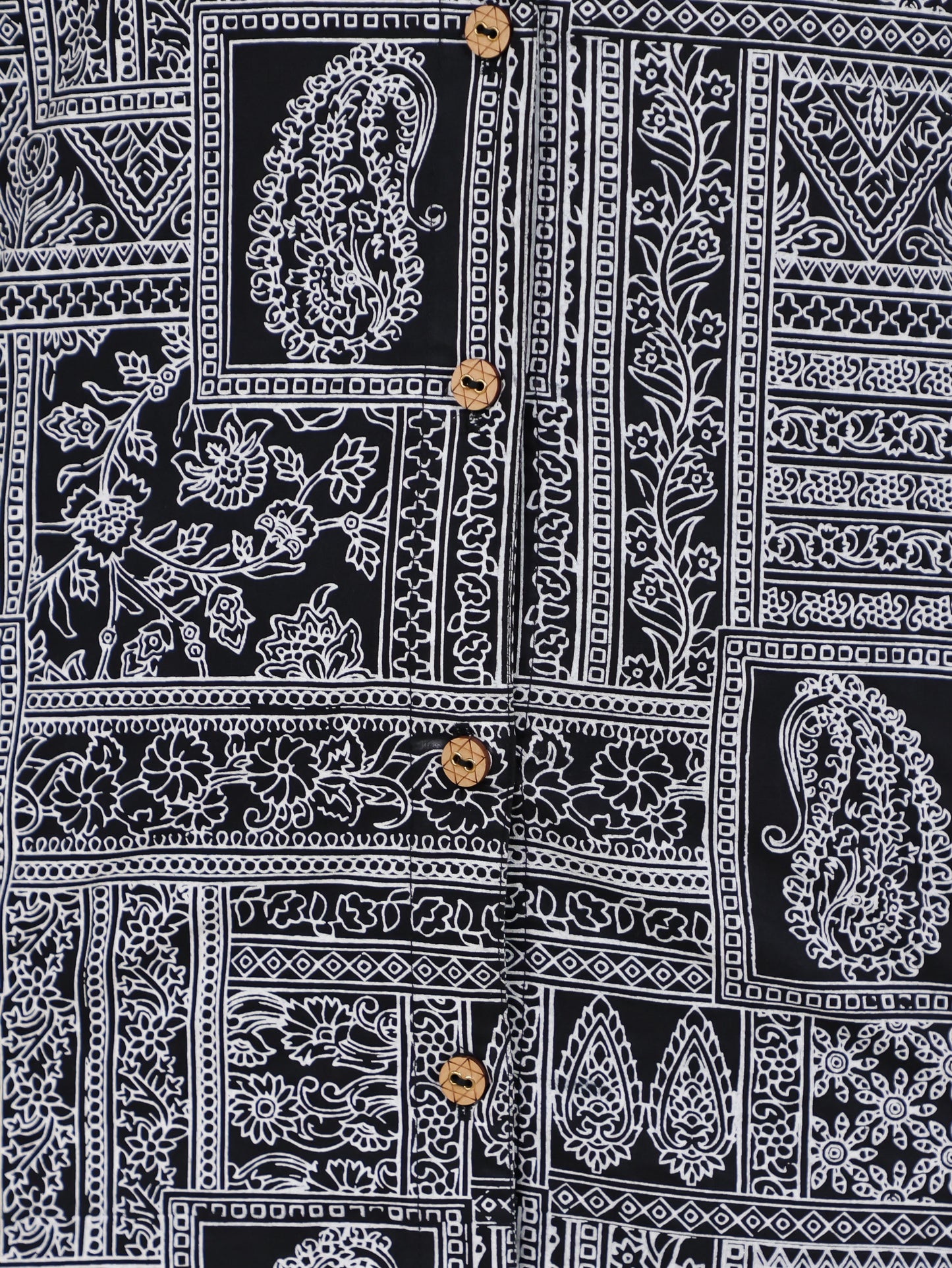 Soft Cotton Patchwork Straight Blue Kurta